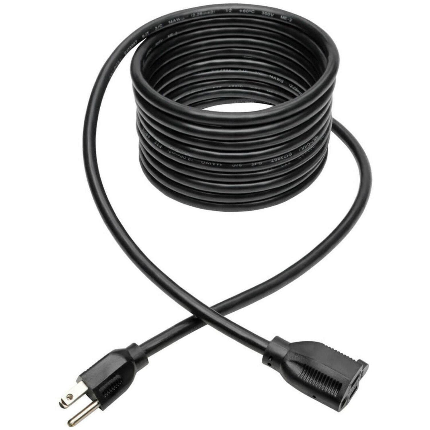 Eaton Tripp Lite Series Power Extension Cord, NEMA 5-15P to NEMA 5-15R - Heavy-Duty, 15A, 120V, 14 AWG, 15 ft. (4.57 m), Black (P024015)