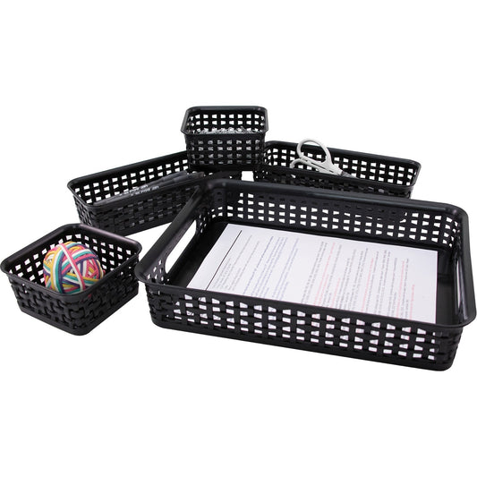 Advantus 5-pack Plastic Weave Bins (AVT37530)