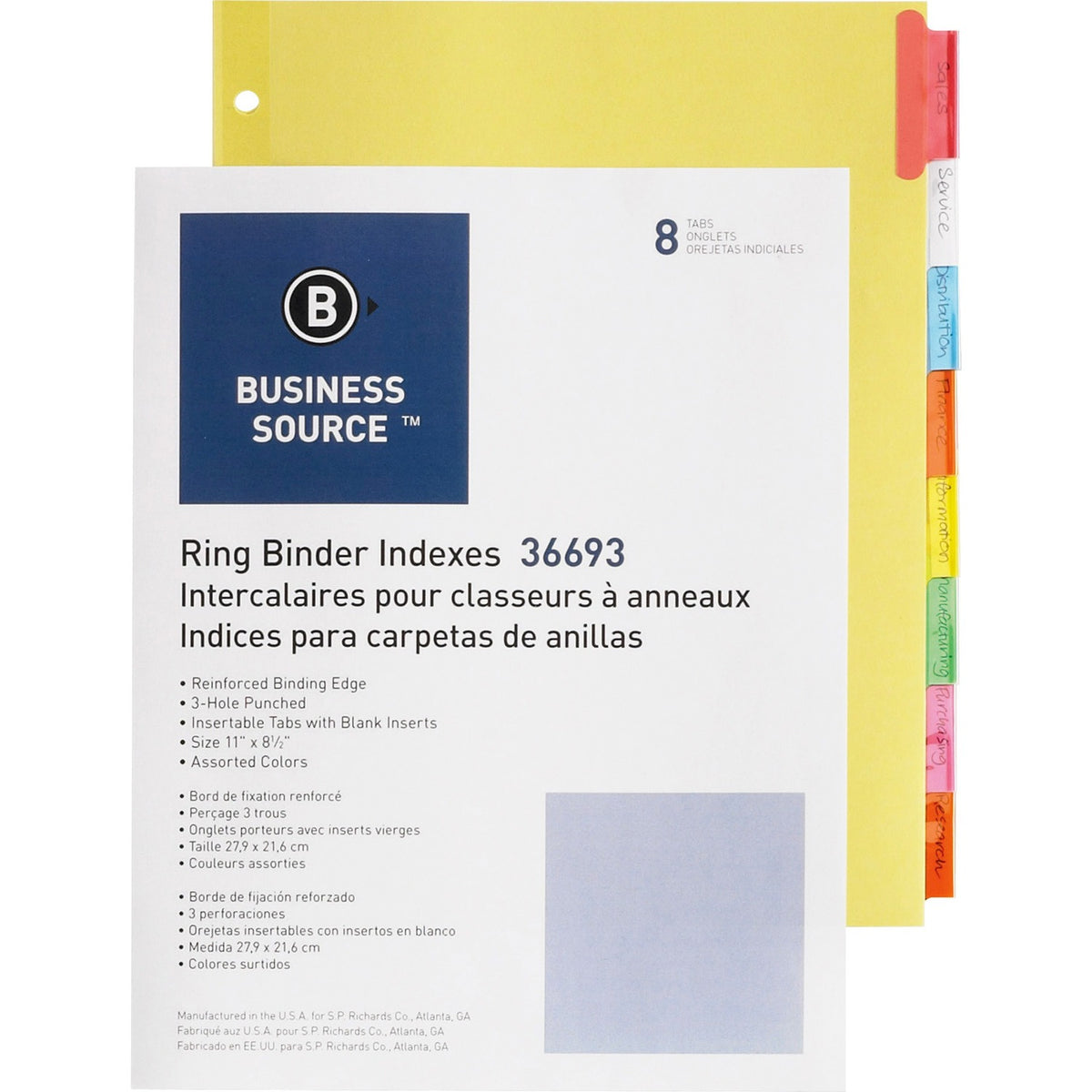 Business Source Insertable Tab Ring Binder Indexes (BSN36693BX)