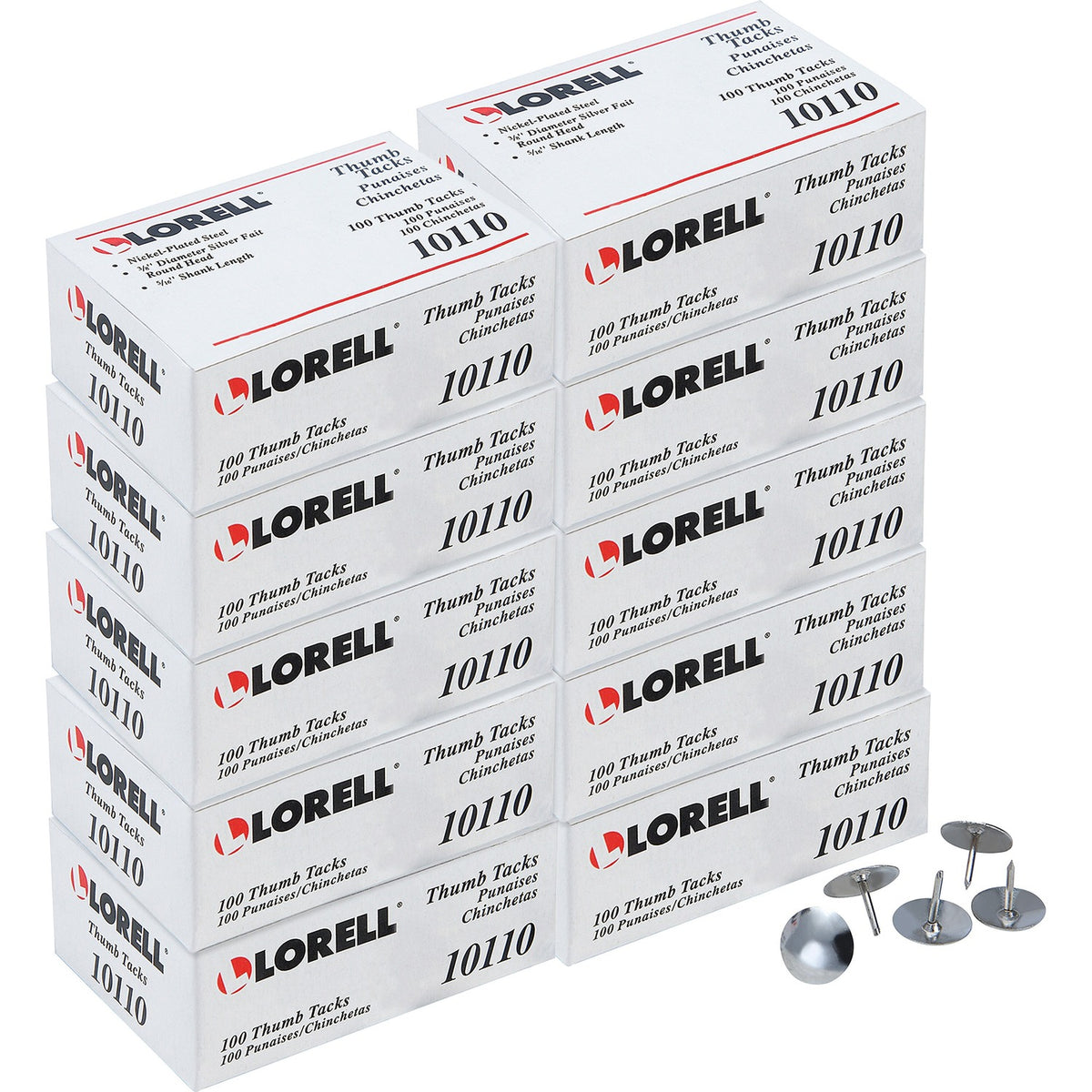 Lorell 5/16" Long Thumb Tacks (LLR10110BX)