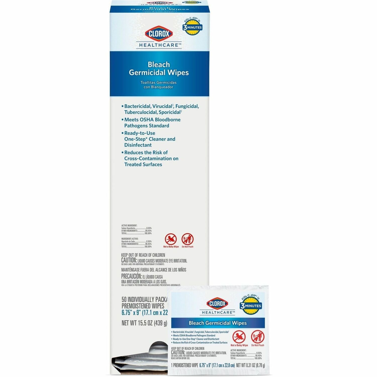 Clorox Healthcare Bleach Germicidal Wipes (CLO31424)