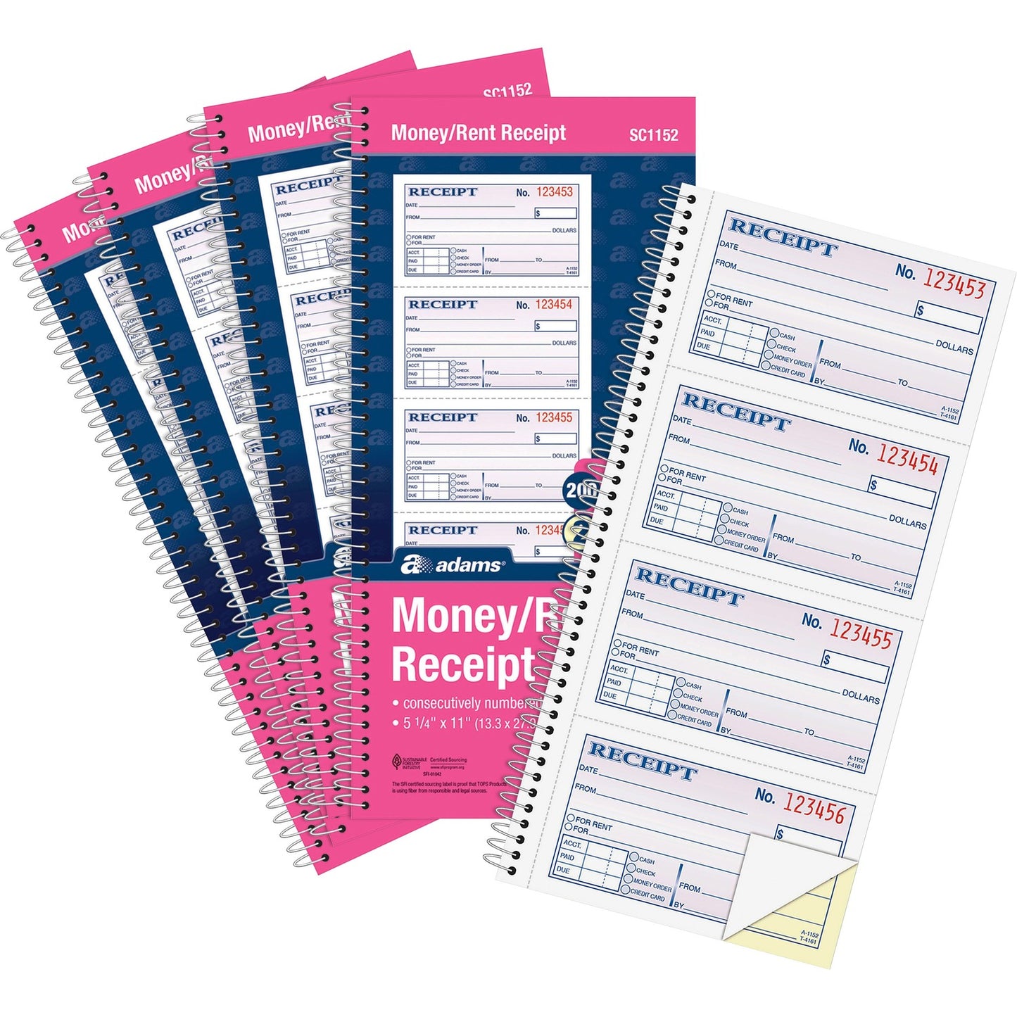 Adams Spiral 2-part Money/Rent Receipt Book (ABFSC1152PK)