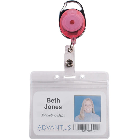 Advantus Neon Carabiner ID Reels (AVT91119)