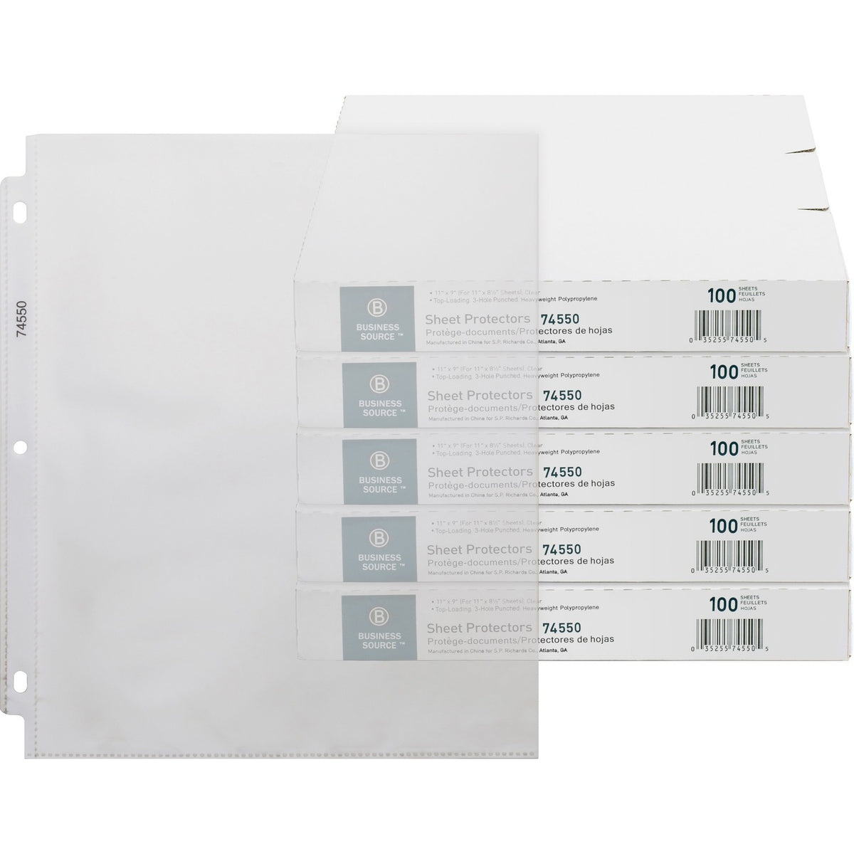 Business Source Top-Loading Poly Sheet Protectors (BSN74550CT)