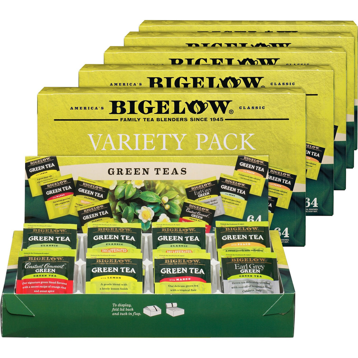 Bigelow Assorted Flavor Tray Pack Green Tea Bag (BTC30568CT)