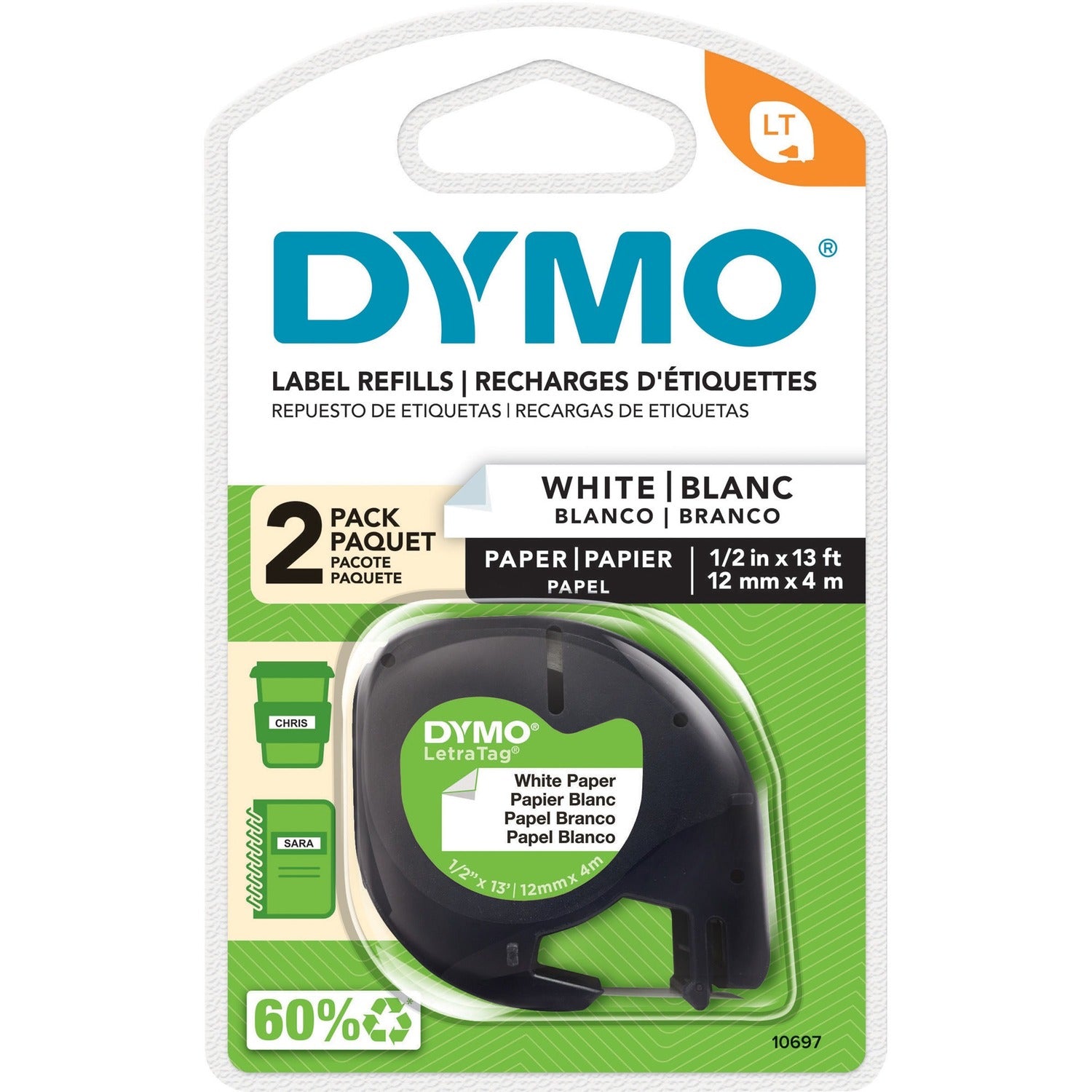 DYMO LetraTag Electronic Labelmaker Tape (10697BX)