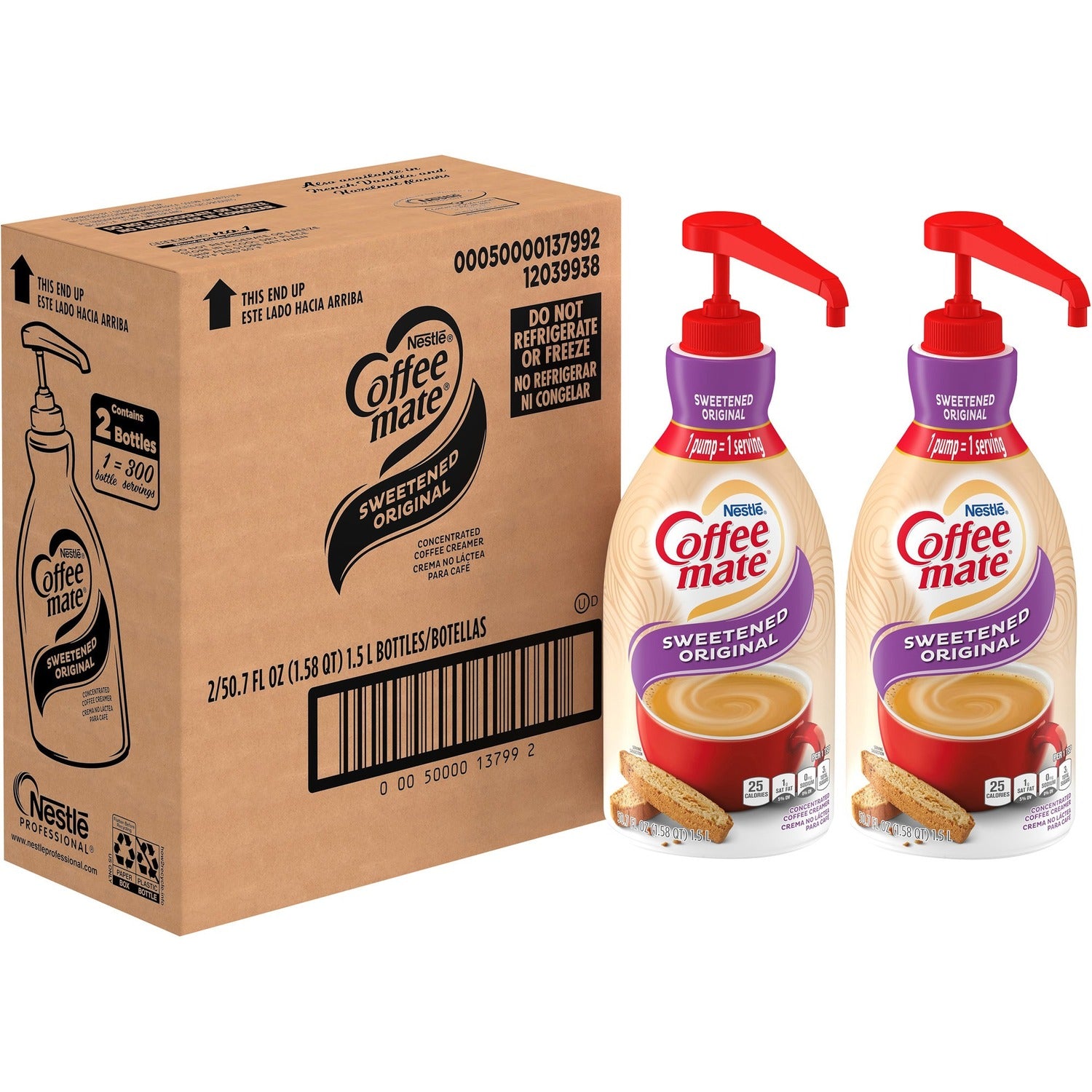 Coffee-mate Coffee-mate Sweetened Original Liquid Creamer Pump Bottle - Gluten-Free (NES13799CT)