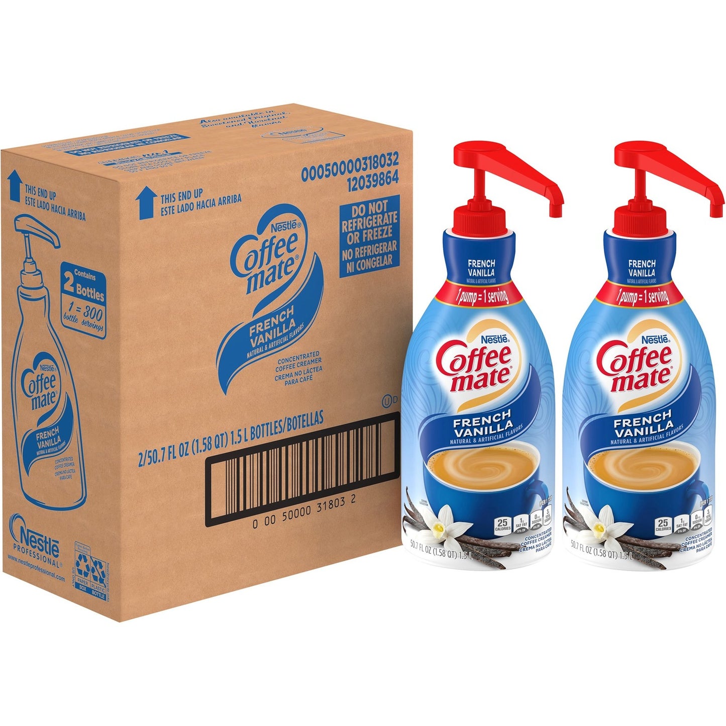 Coffee-mate Coffee-mate French Vanilla Liquid Creamer Pump Bottle - Gluten-Free (NES31803CT)