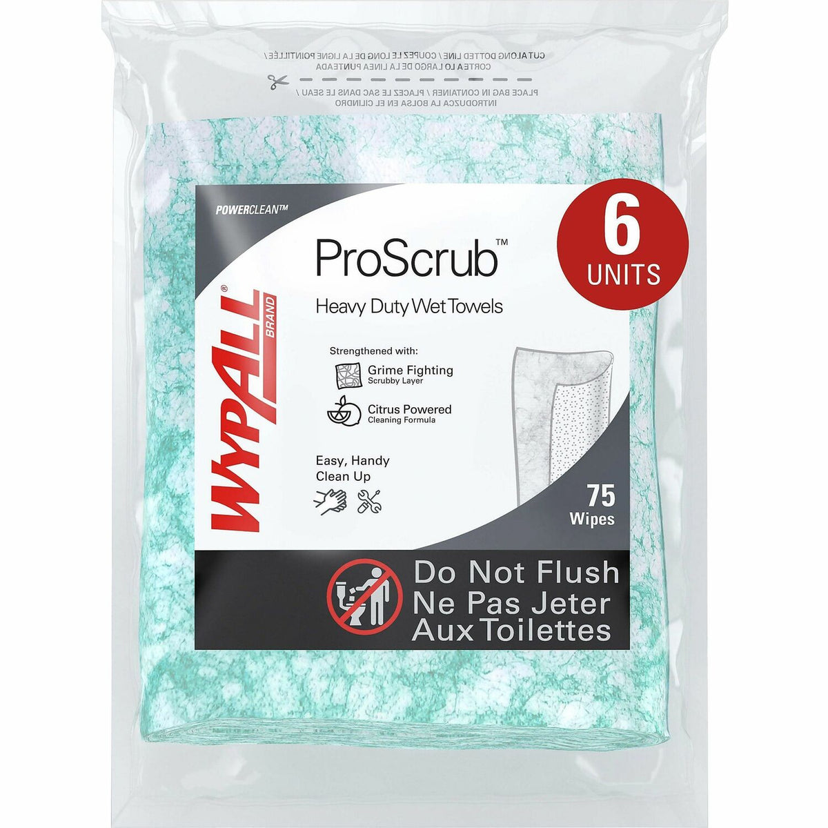Wypall PowerClean ProScrub Heavy Duty Wet Towels (KCC91367CT)