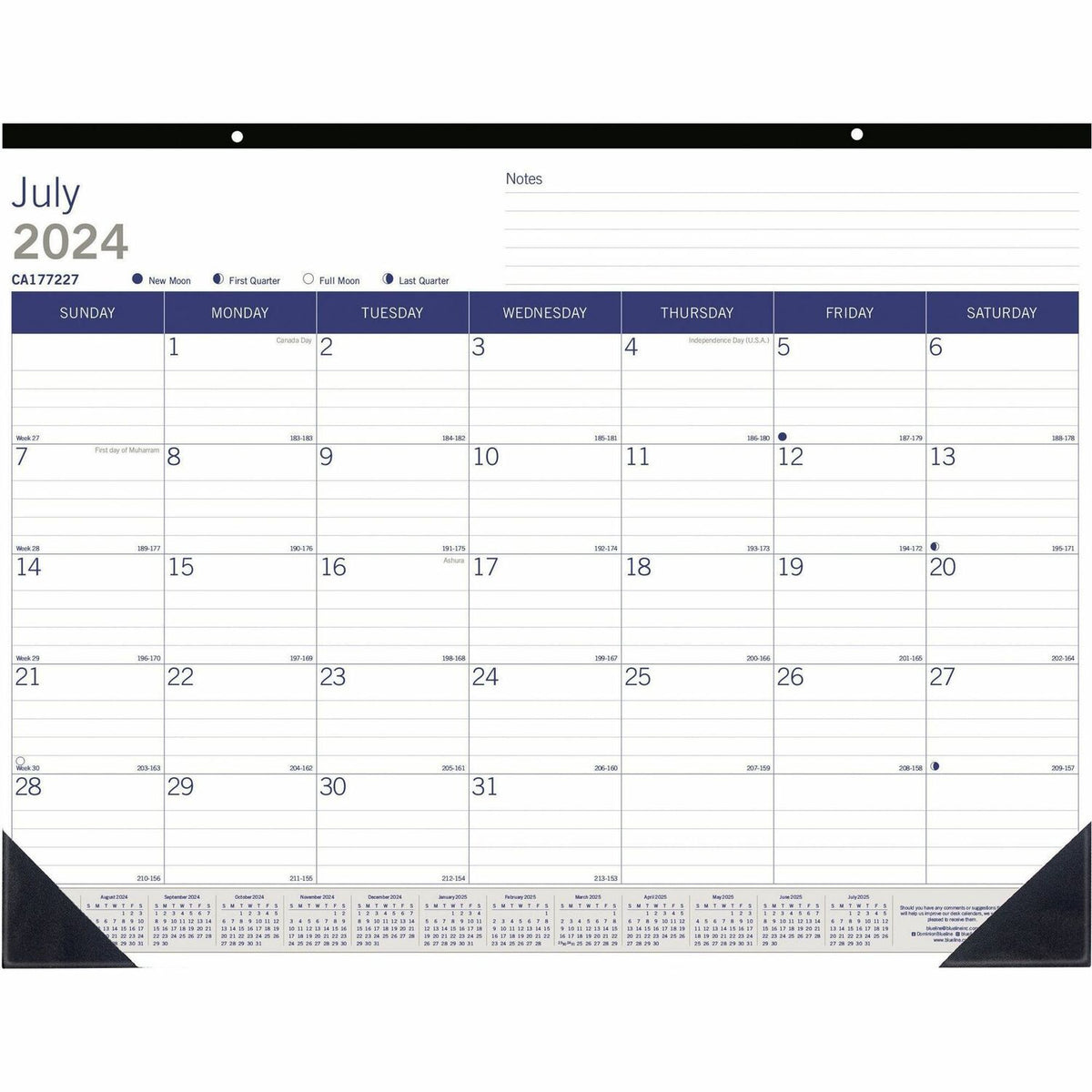 Blueline DuraGlobe Academic Monthly Desk Pad (REDCA177227)