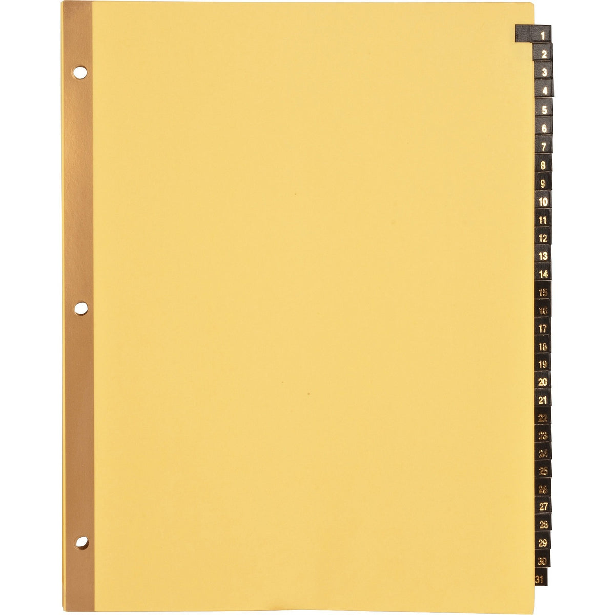 Business Source 1-31 Black Leather Tab Index Dividers (BSN01182)
