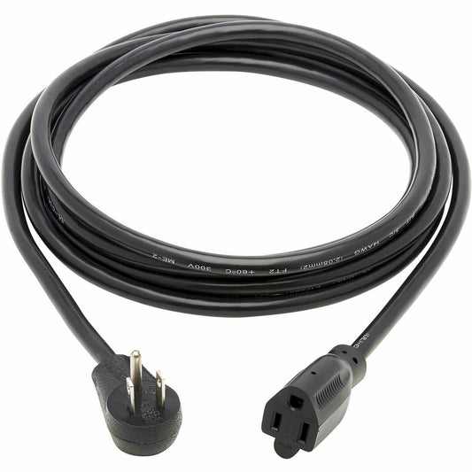 Eaton Tripp Lite Series Power Extension Cord, Right-Angle NEMA 5-15P to NEMA 5-15R - Heavy-Duty, 15A, 120V, 14 AWG, 10 ft. (3.05 m), Black (TRPP02401015D)