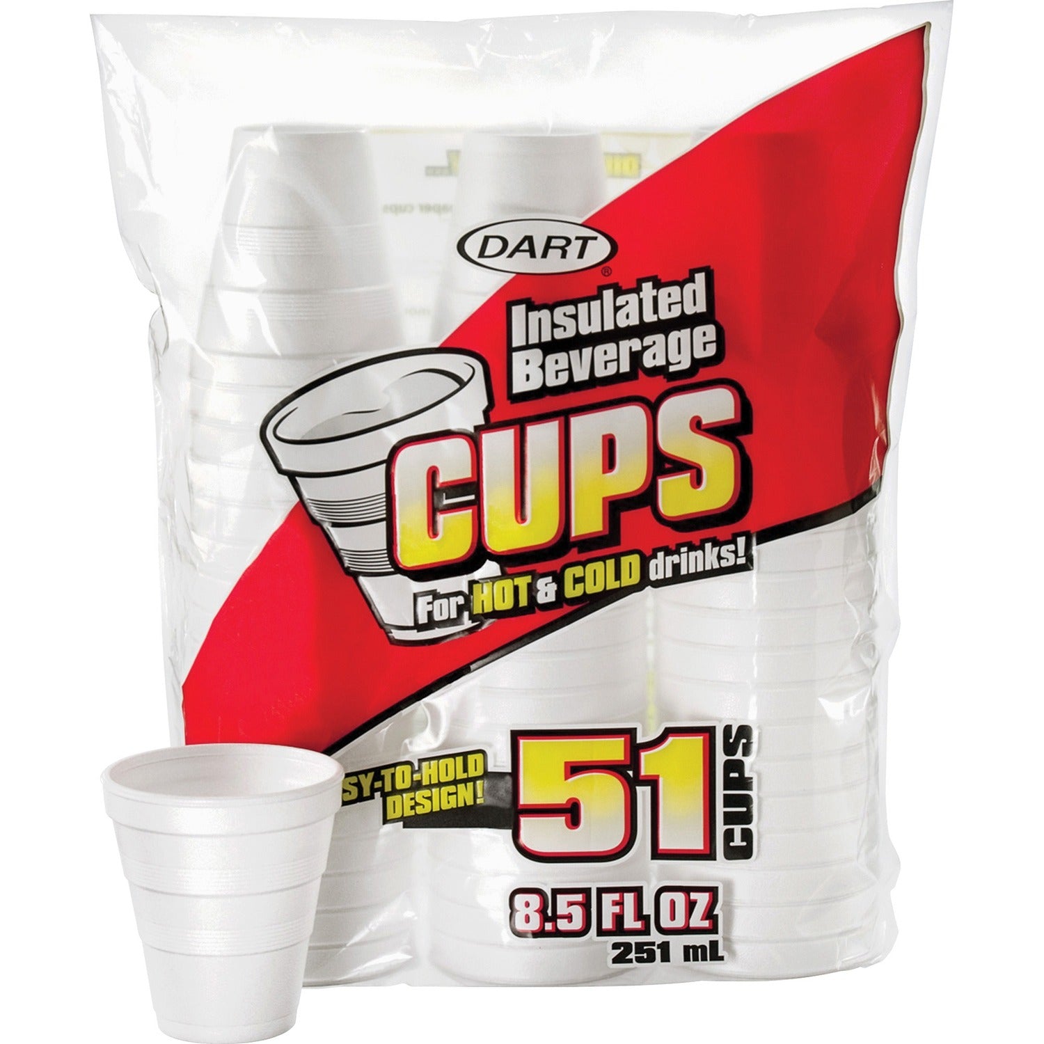 Dart 8.5 oz Insulated Beverage Cups (DCC8RP51CT)