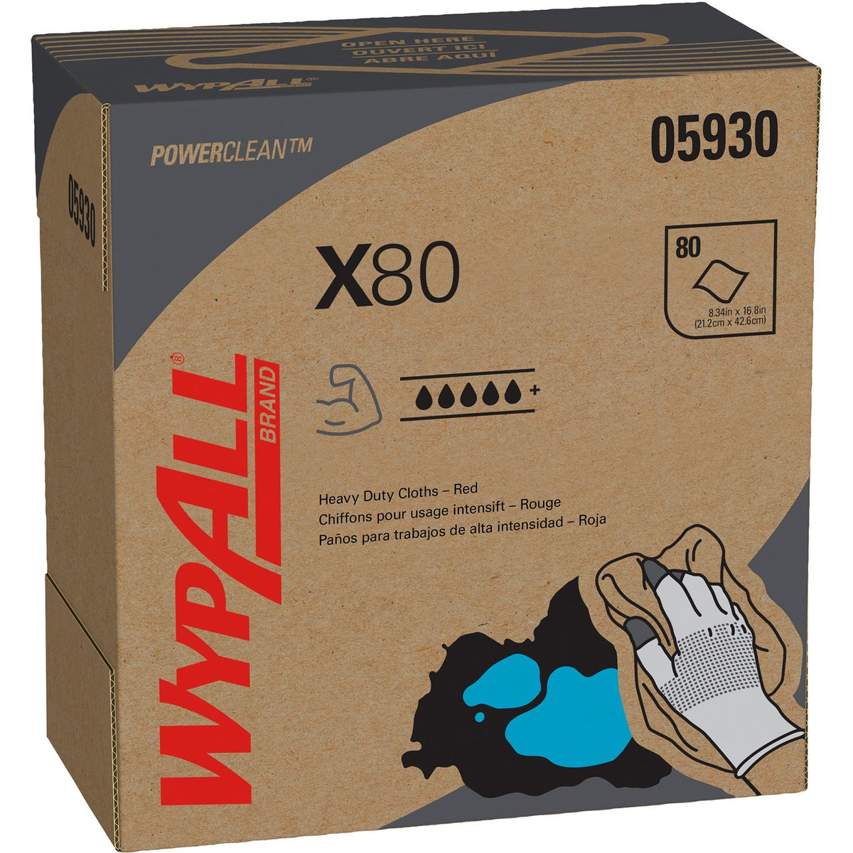 Wypall Power Clean X80 Heavy Duty Cloths (KCC05930)