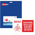 Avery Surface Safe NOTICE WASH HANDS Wall Decals (AVE83175)