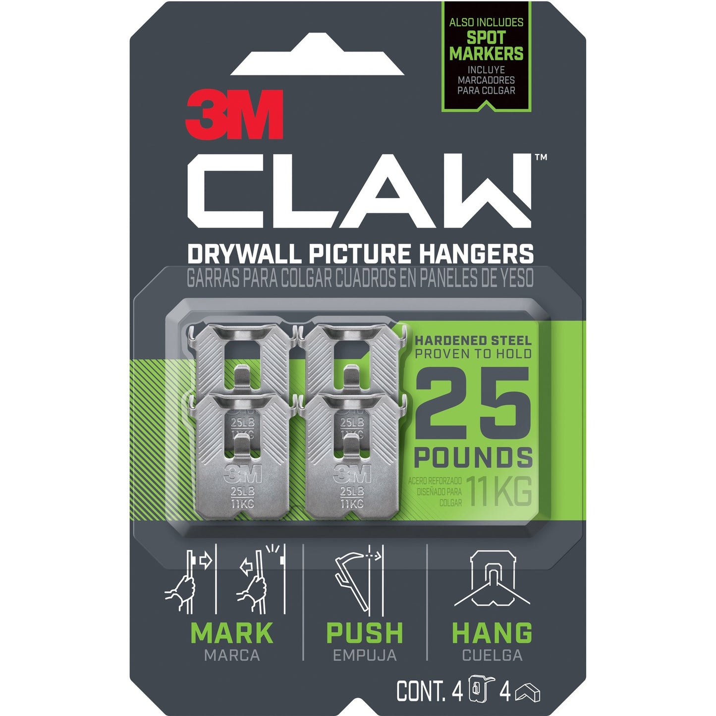 3M CLAW Drywall Picture Hanger (MMM3PH25M4ES)