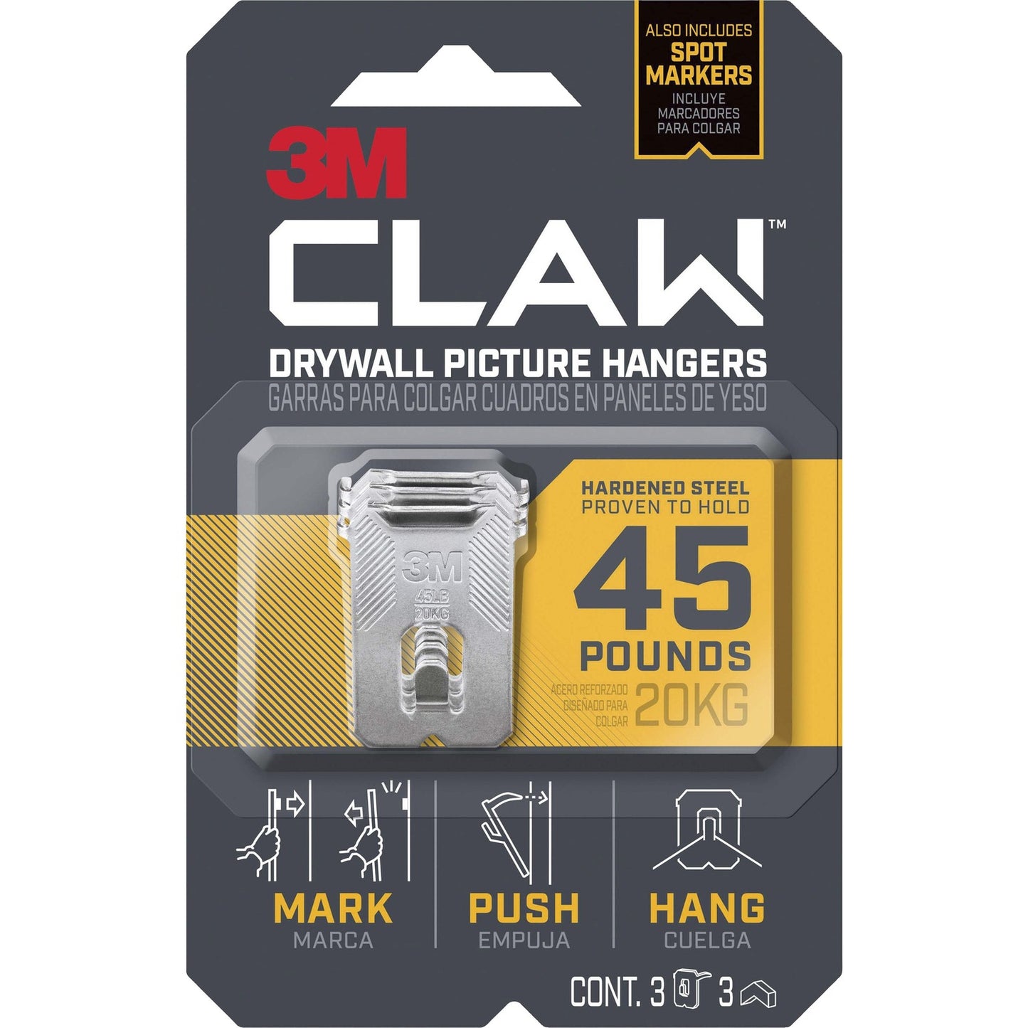 3M CLAW Drywall Picture Hanger (MMM3PH45M3ES)