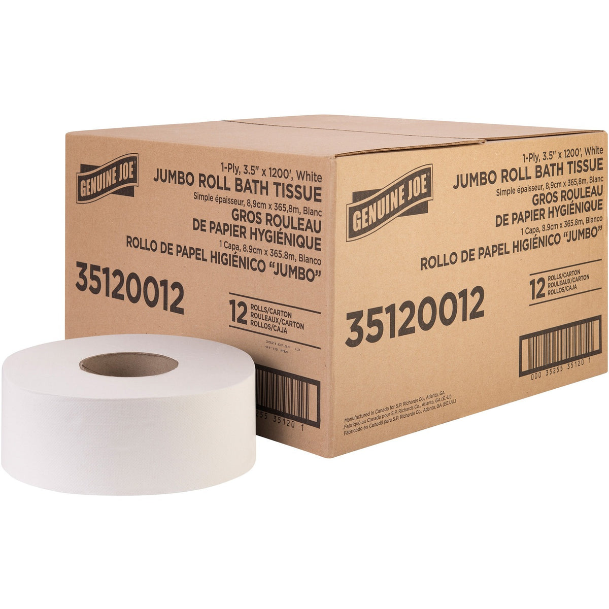 Genuine Joe 1-ply Jumbo Roll Bath Tissue (GJO35120012)