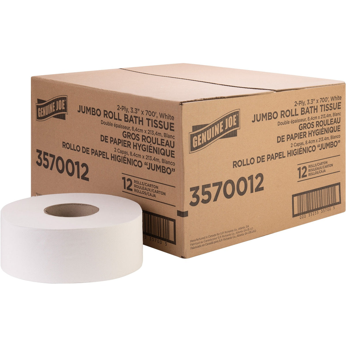 Genuine Joe Jumbo Jr Dispenser Bath Tissue Roll (GJO3570012)