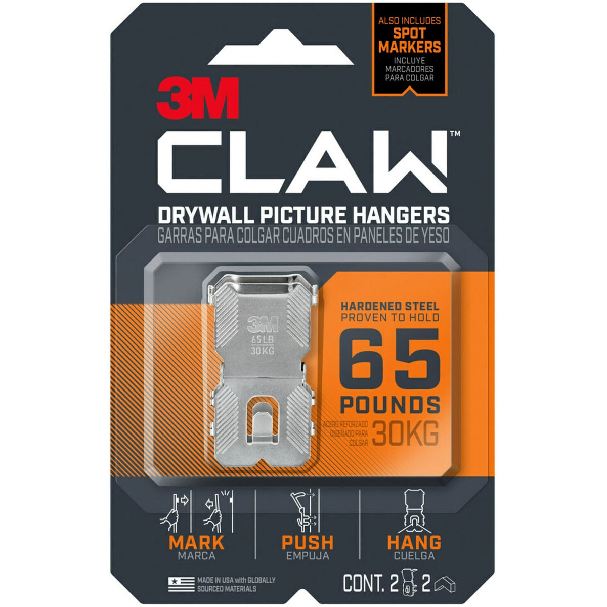 3M CLAW Drywall Picture Hanger (MMM3PH65M2ES)