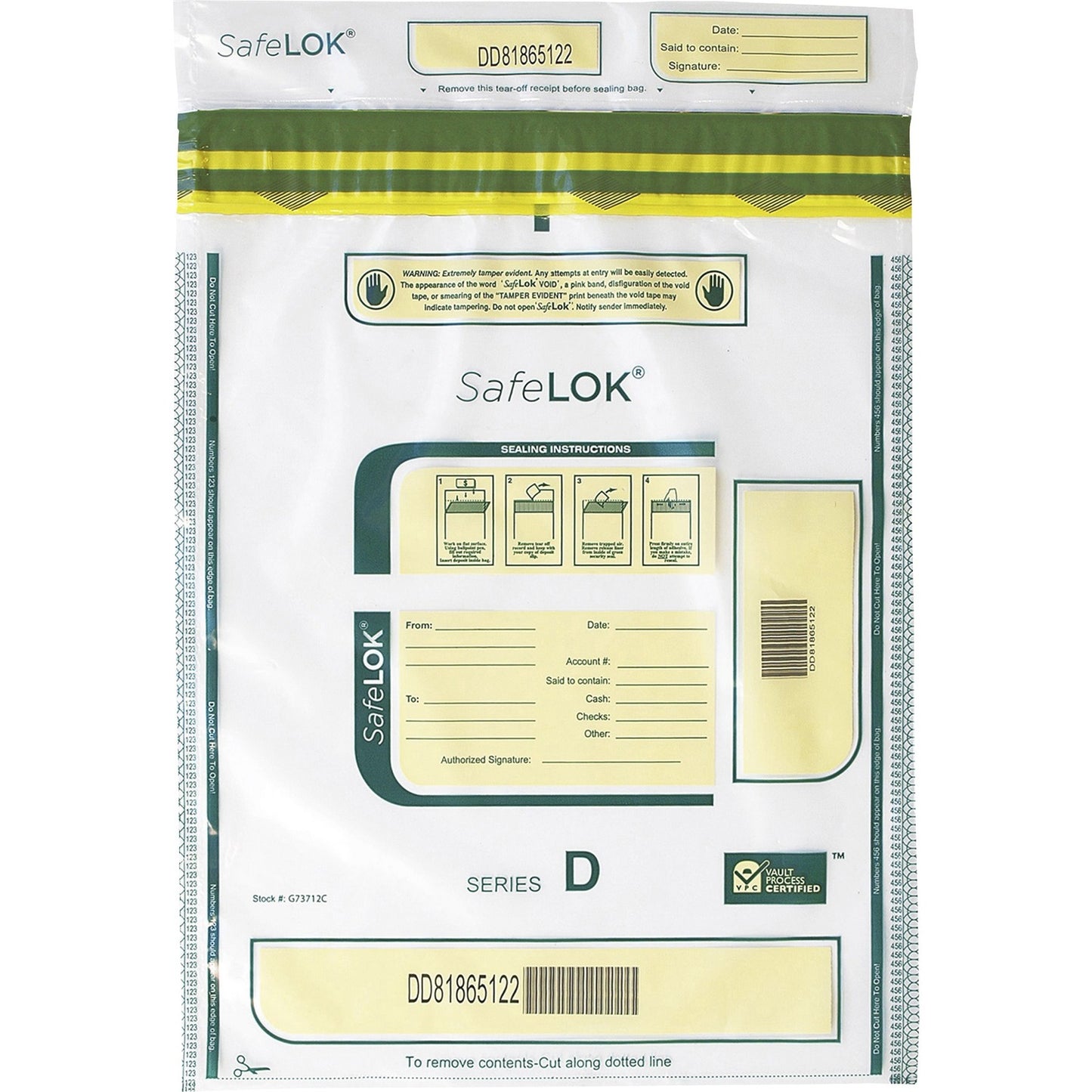 CONTROLTEK SafeLOK Tamper-Evident Deposit Bags (CNK585093)