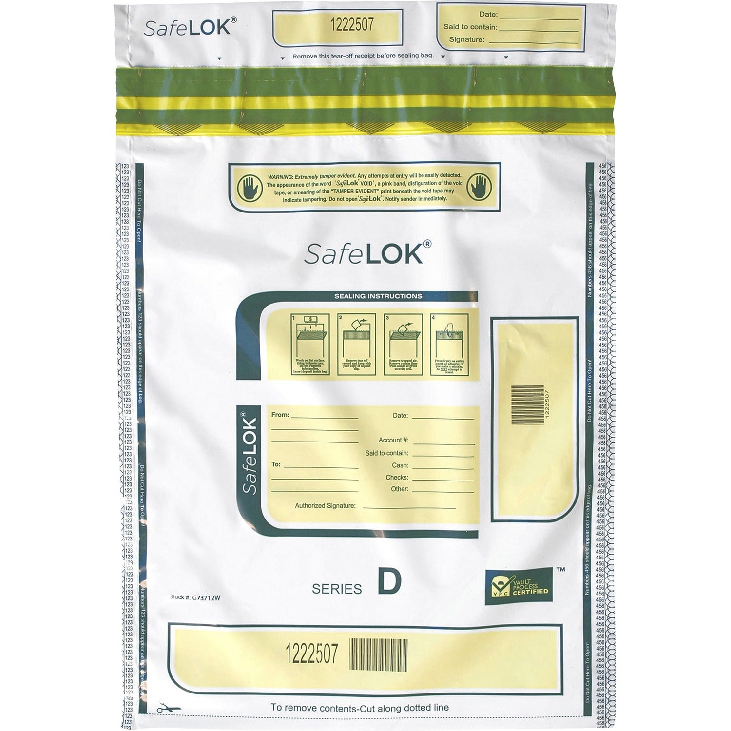 CONTROLTEK SafeLOK Tamper-Evident Deposit Bags (CNK585094)