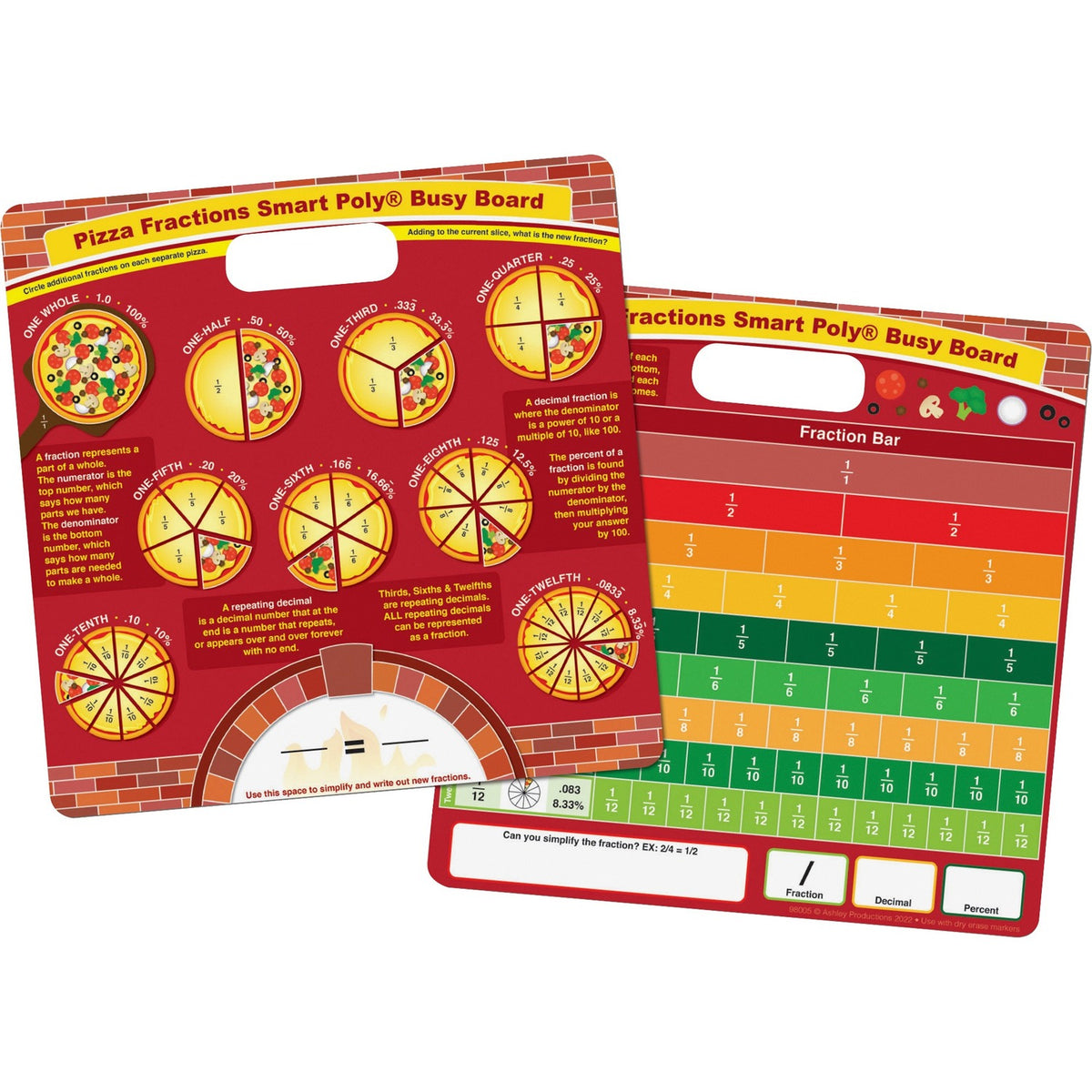 Ashley Pizza Fractions Smart Poly Busy Board (ASH98005)