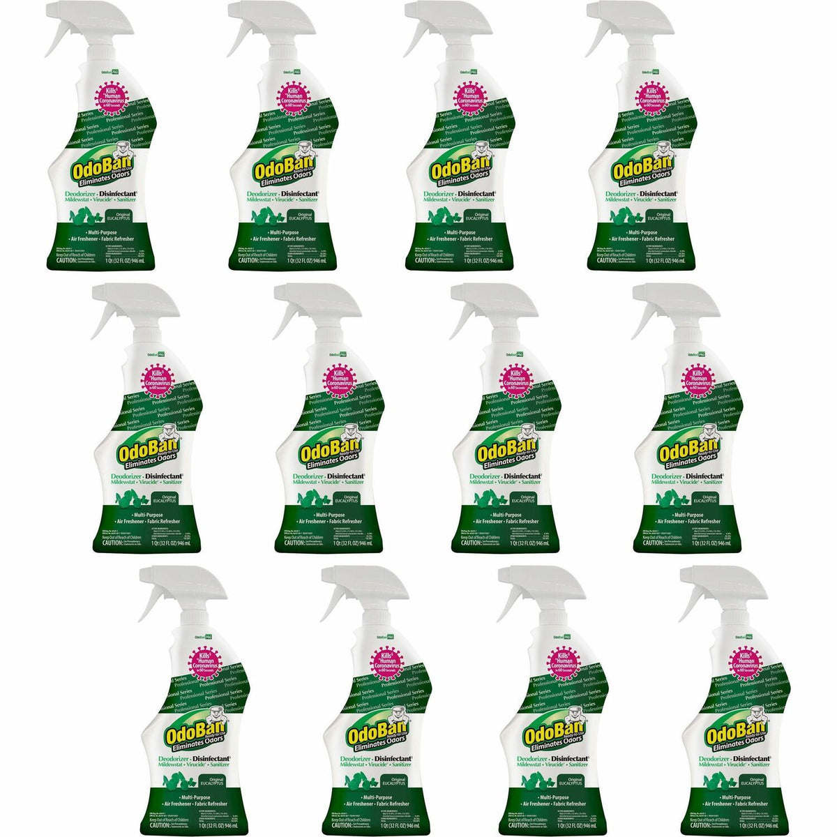OdoBan Eucalyptus Deodorizer Disinfectant Spray (ODO910062Q12CT)
