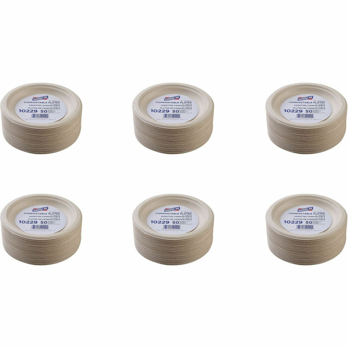 Genuine Joe 6" Compostable Plates (GJO10229CT)