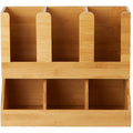 Mind Reader 6-Compartment Cup/Lid Bamboo Organizer (EMSUPBMB)