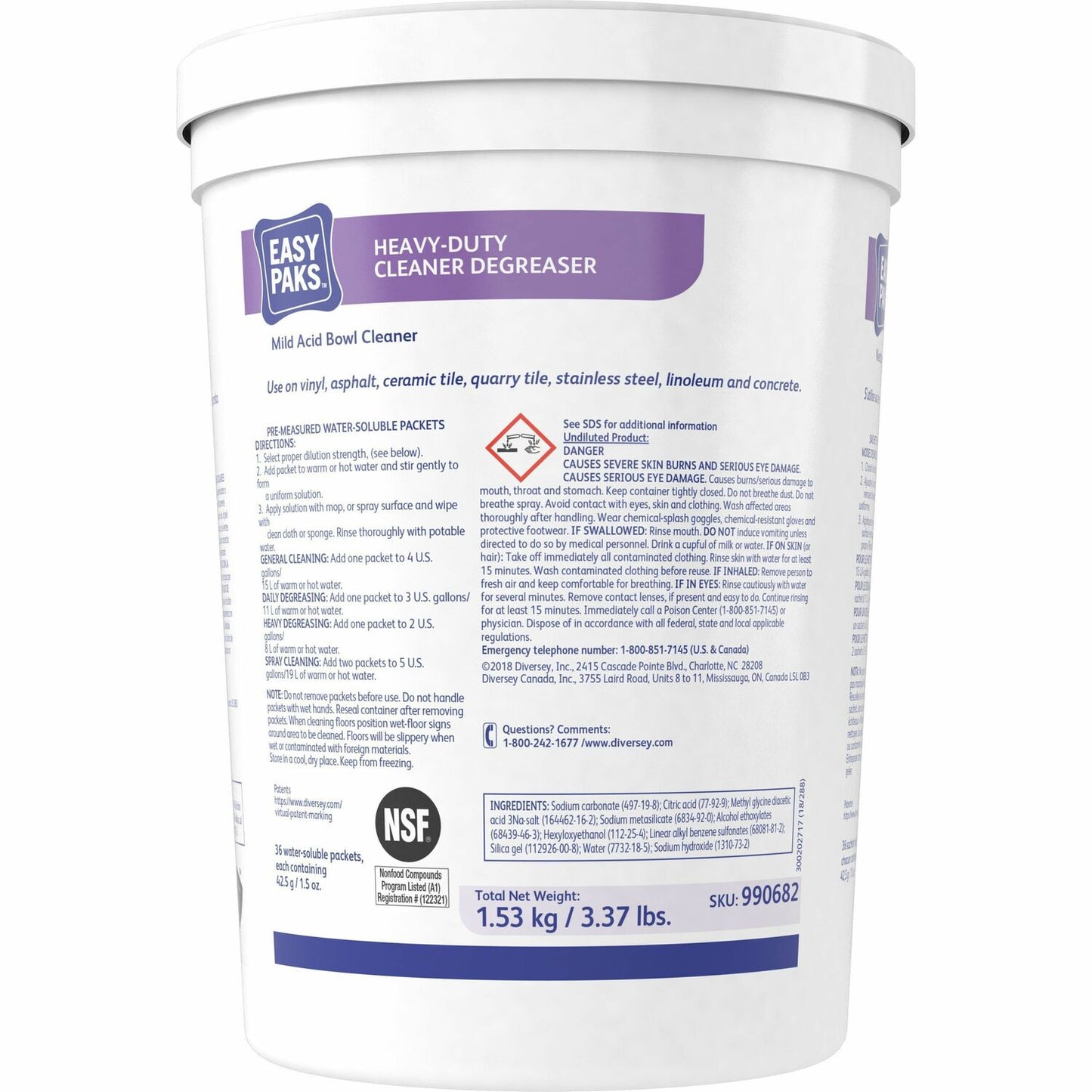 Diversey Easy Paks Heavy Duty Cleaner Degreaser (DVO990682)