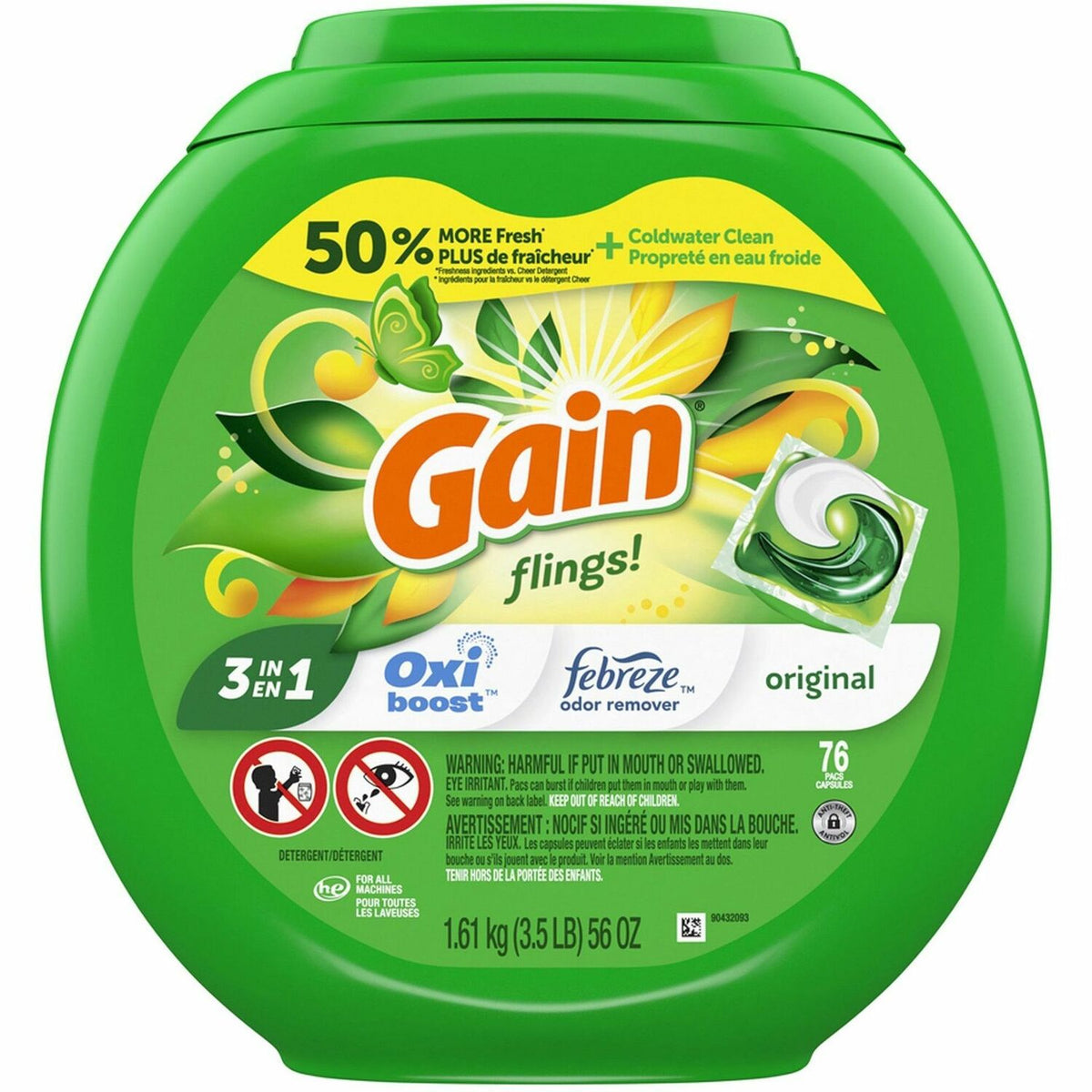 Gain Flings Detergent Pacs (PGC09207PK)