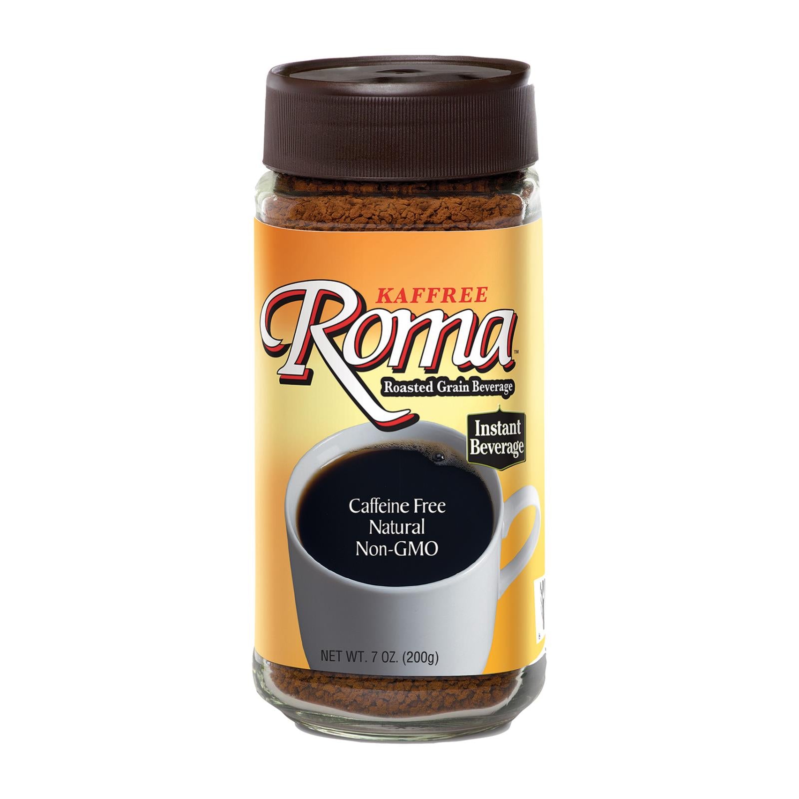 Kaffree Instant Roasted Grain Beverage - Roma - Case Of 6 - 7 Oz.