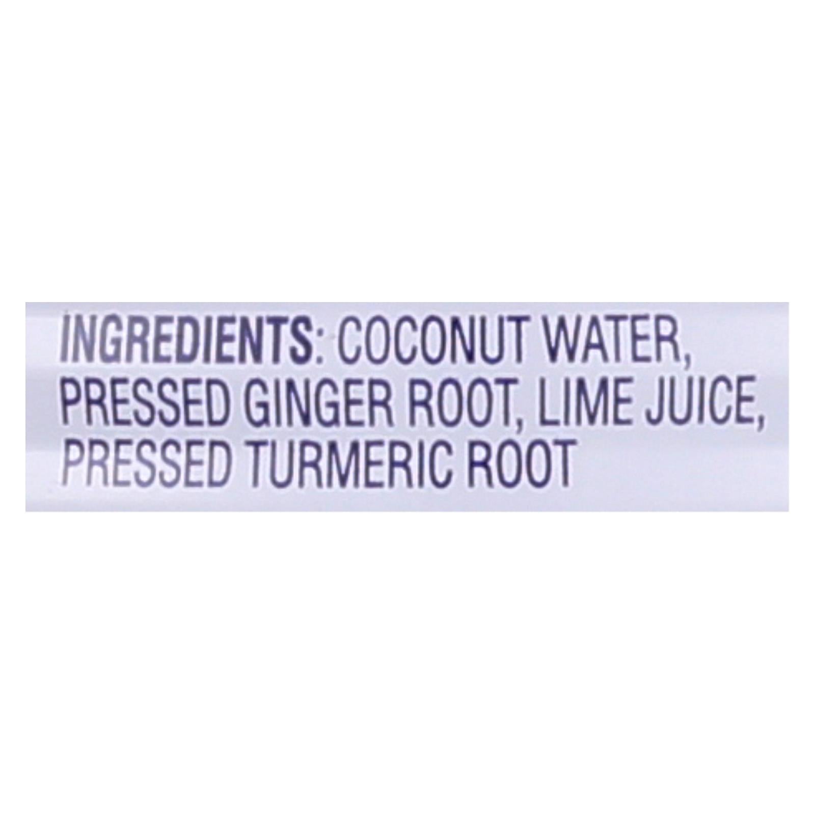 C2o - Pure Coconut Water - Ginger Lime And Tumeric - Case Of 12 - 17.5 Fl Oz.