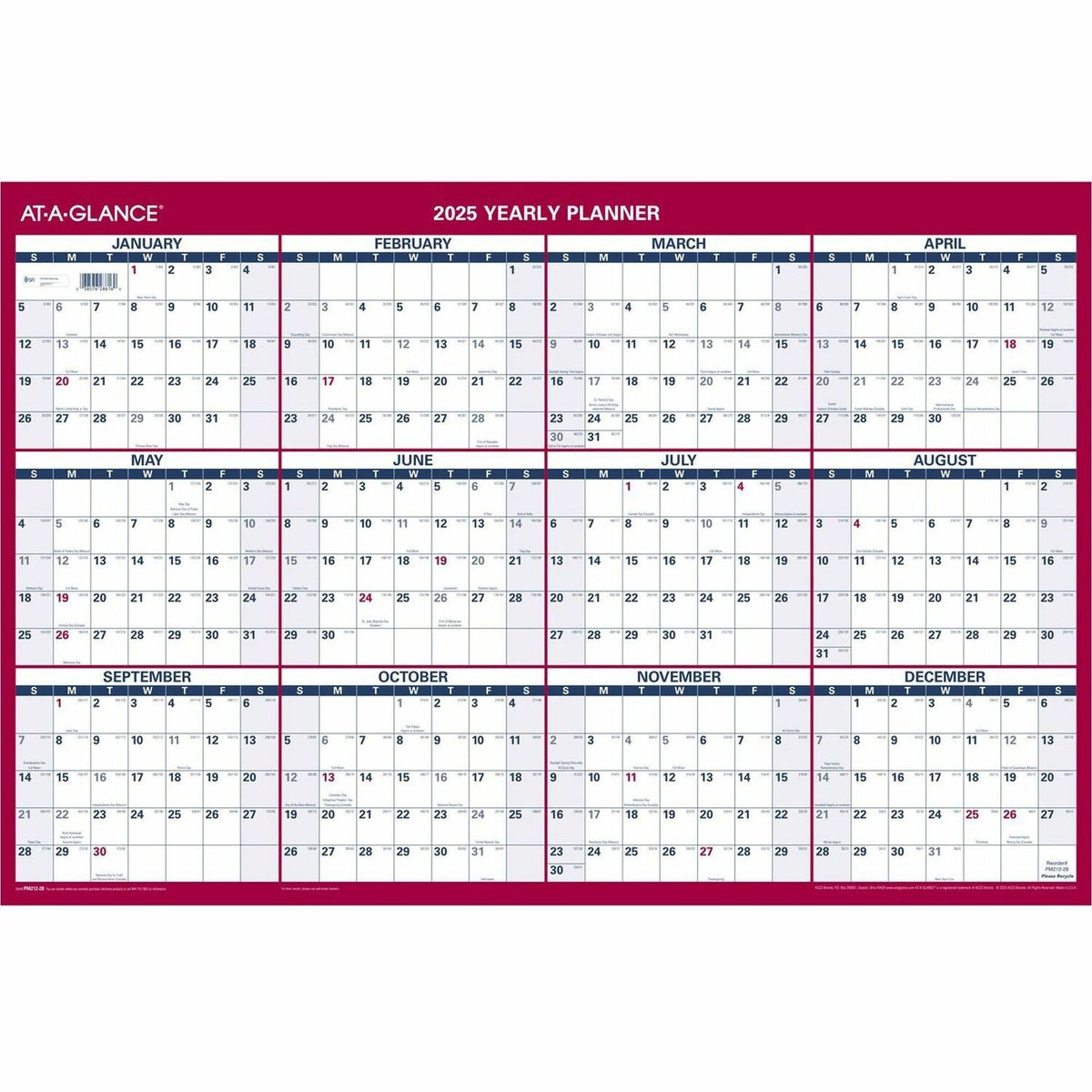 AT-A-GLANCE Vertical Horizontal Reversible Wall Calendar (AAGPM21228)
