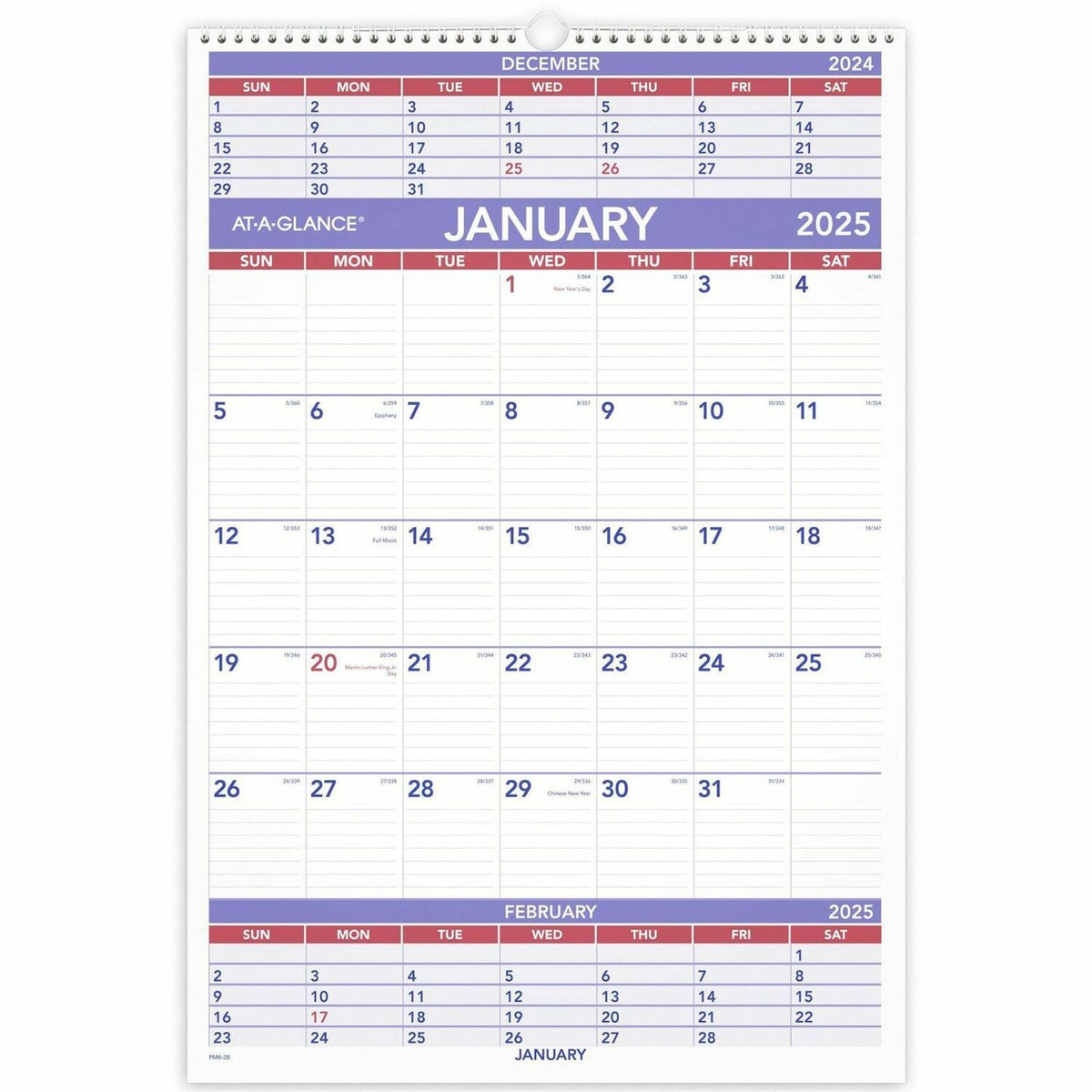 AT-A-GLANCE 3-Month Wall Calendar (AAGPM628)