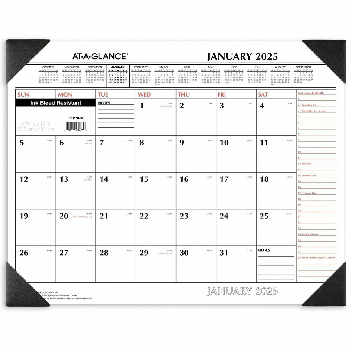 AT-A-GLANCE 2-Color Desk Pad (AAGSK117000)