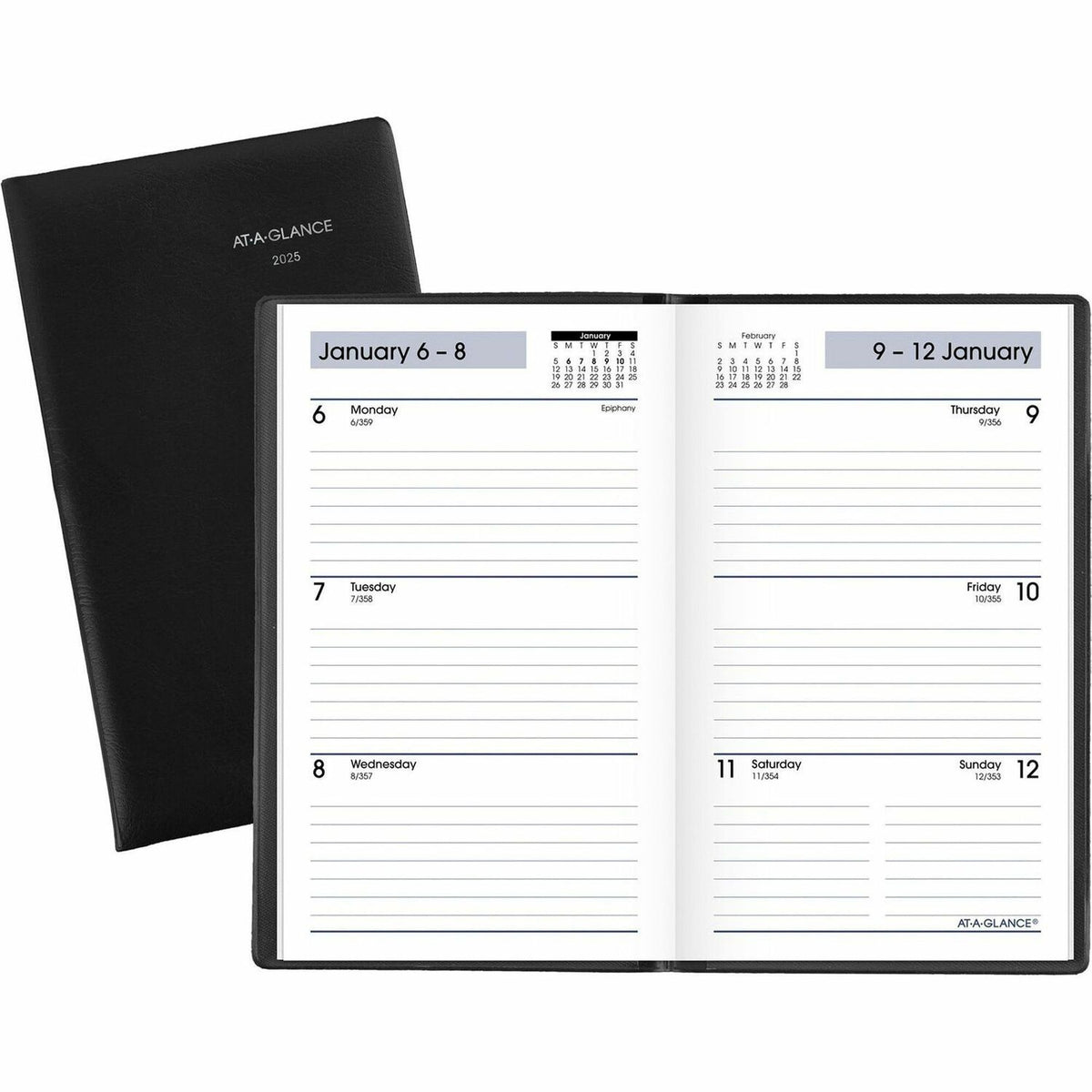 AT-A-GLANCE Weekly Planner, Black, Pocket, 3 1/2" x 6" (AAGSK4800)