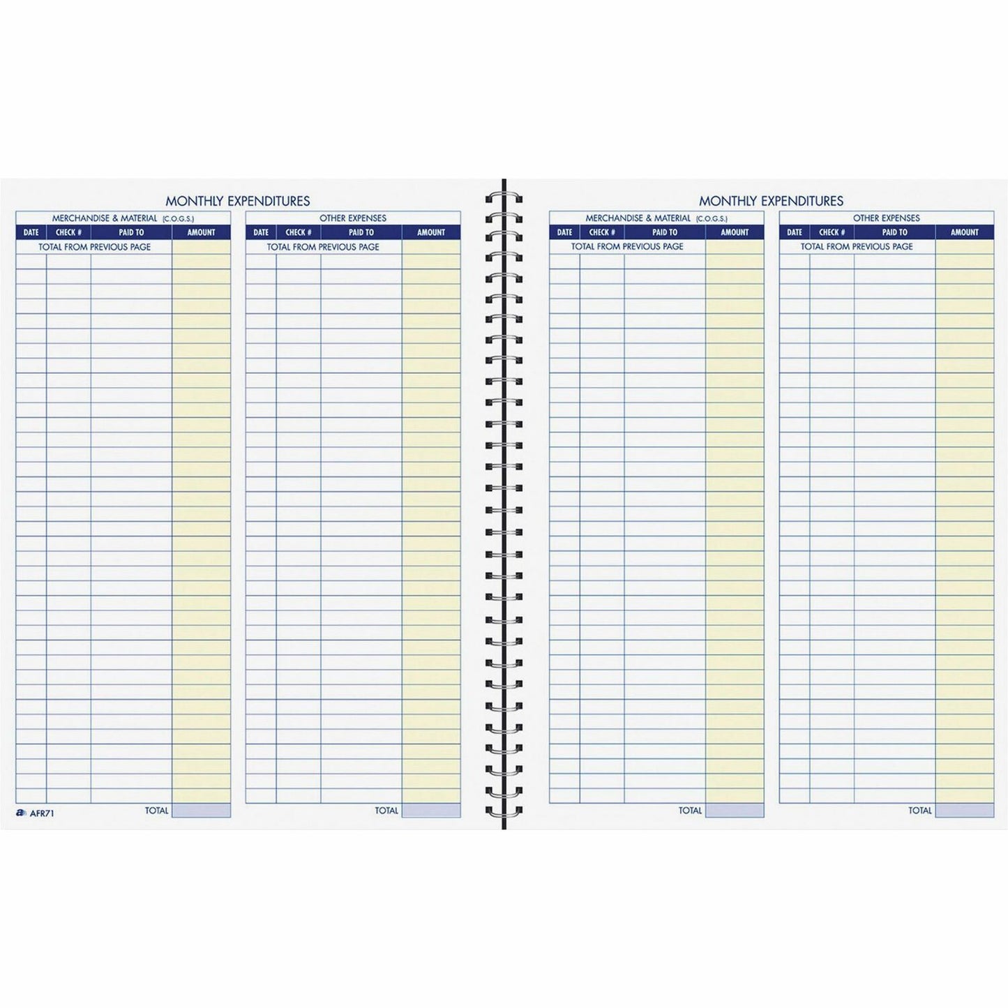Adams Monthly Bookkeeping Record Book (ABFAFR71)