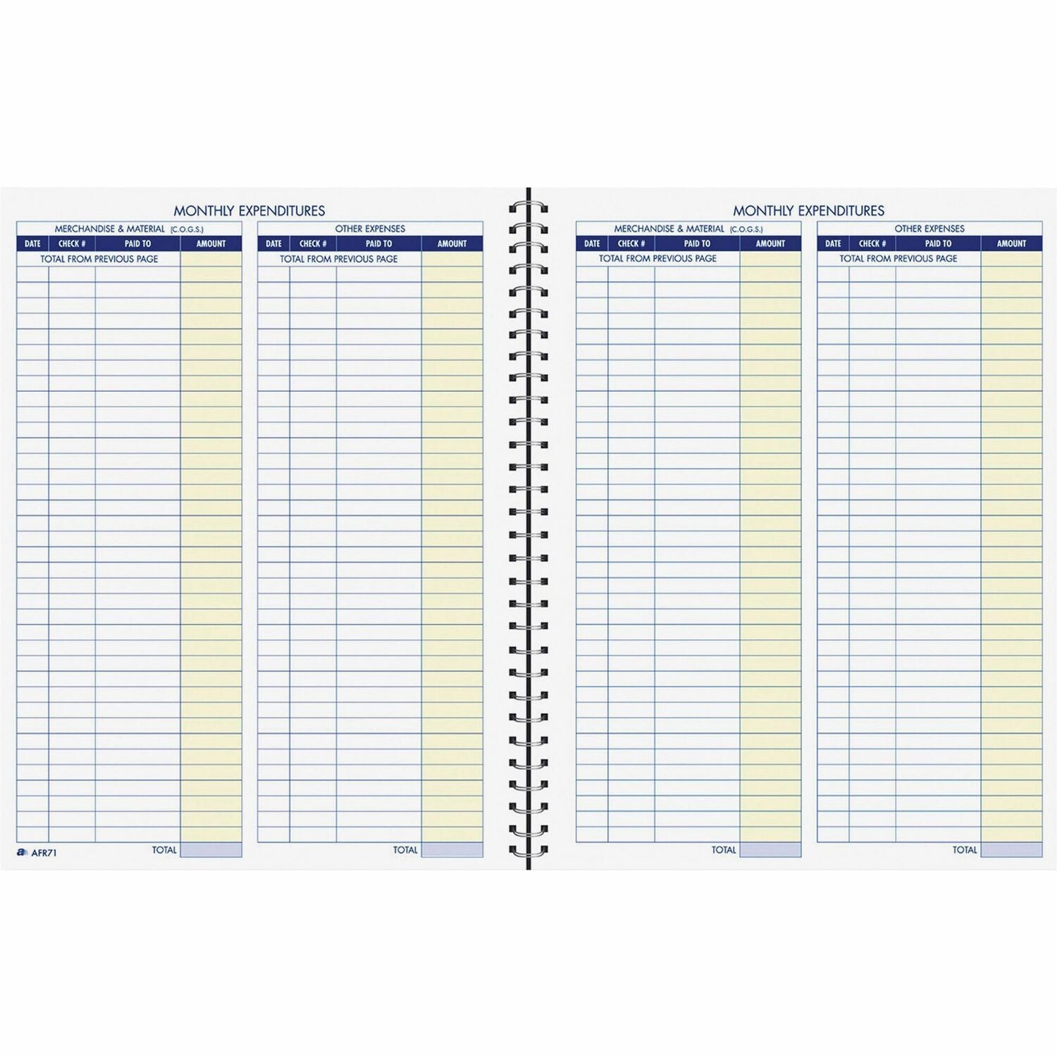 Adams Monthly Bookkeeping Record Book (ABFAFR71)