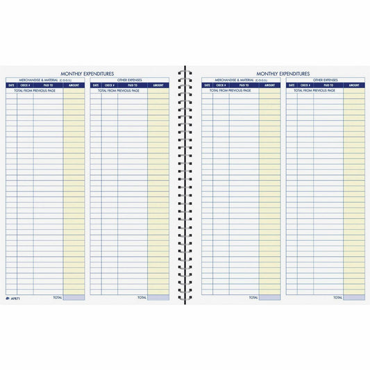 Adams Monthly Bookkeeping Record Book (ABFAFR71)