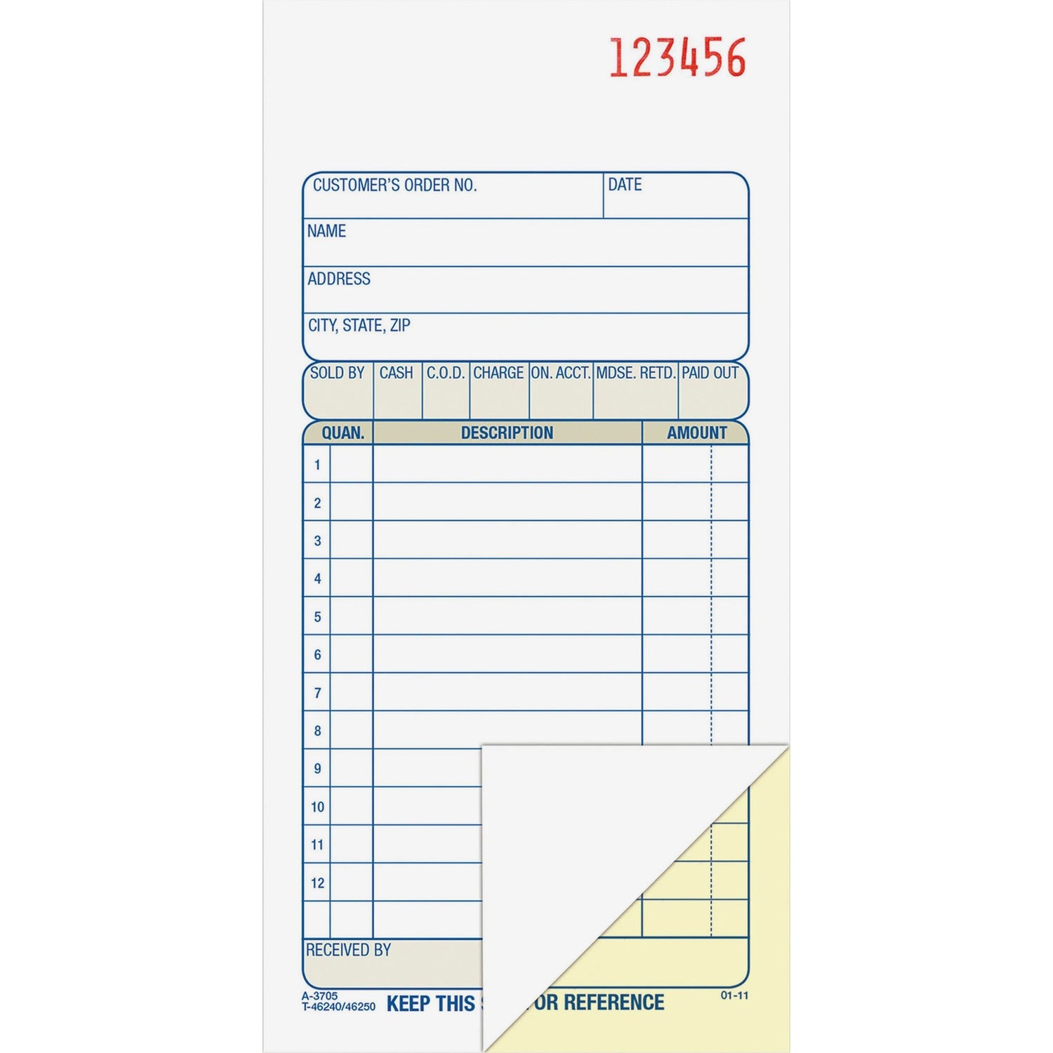 Adams Carbonless 2-part Numbered Sales Order Books (ABFDC3705)