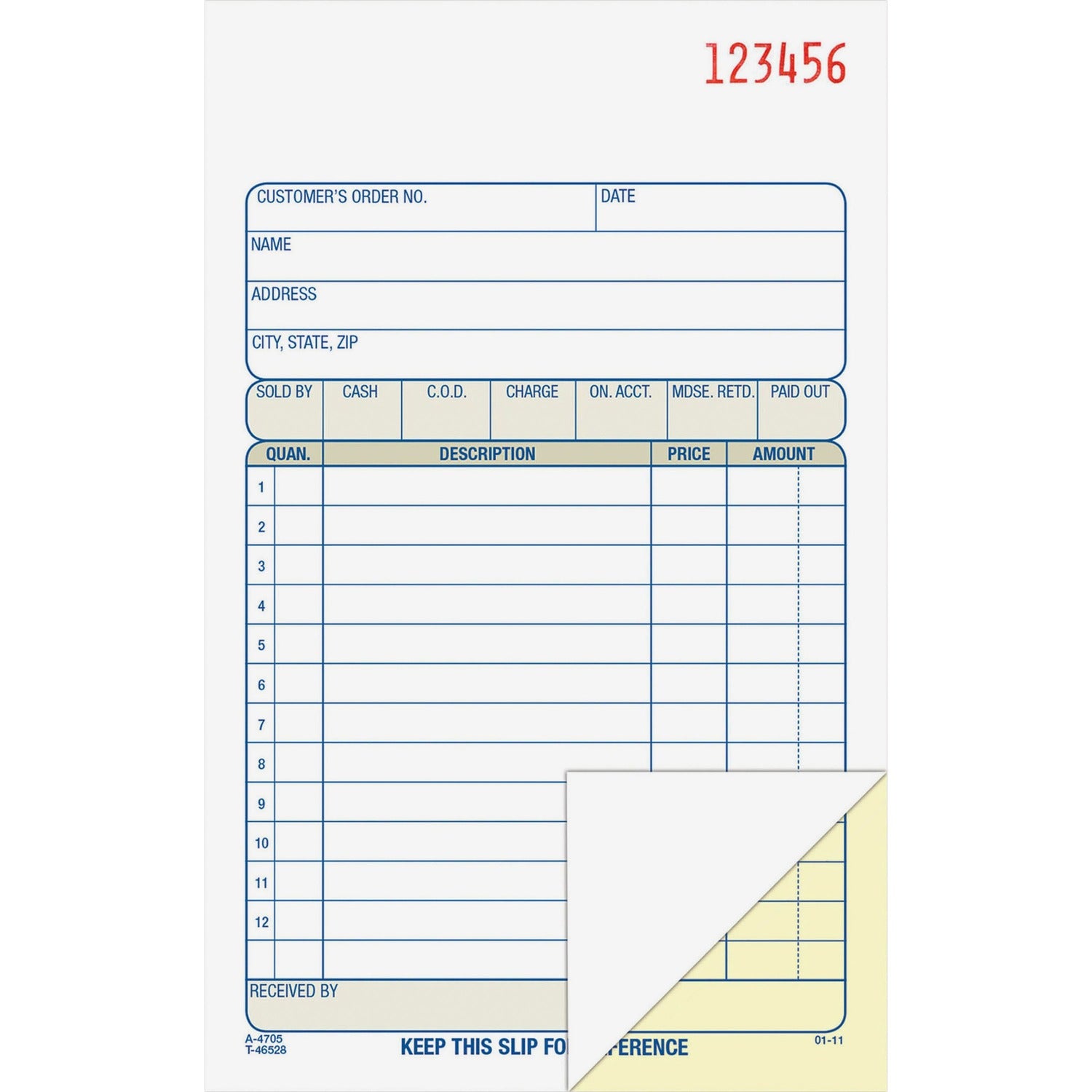 Adams Carbonless 2-part Numbered Sales Order Books (ABFDC4705)