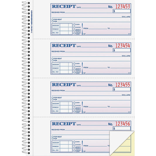 Adams Spiral 2-part Money/Rent Receipt Book (ABFSC1182)