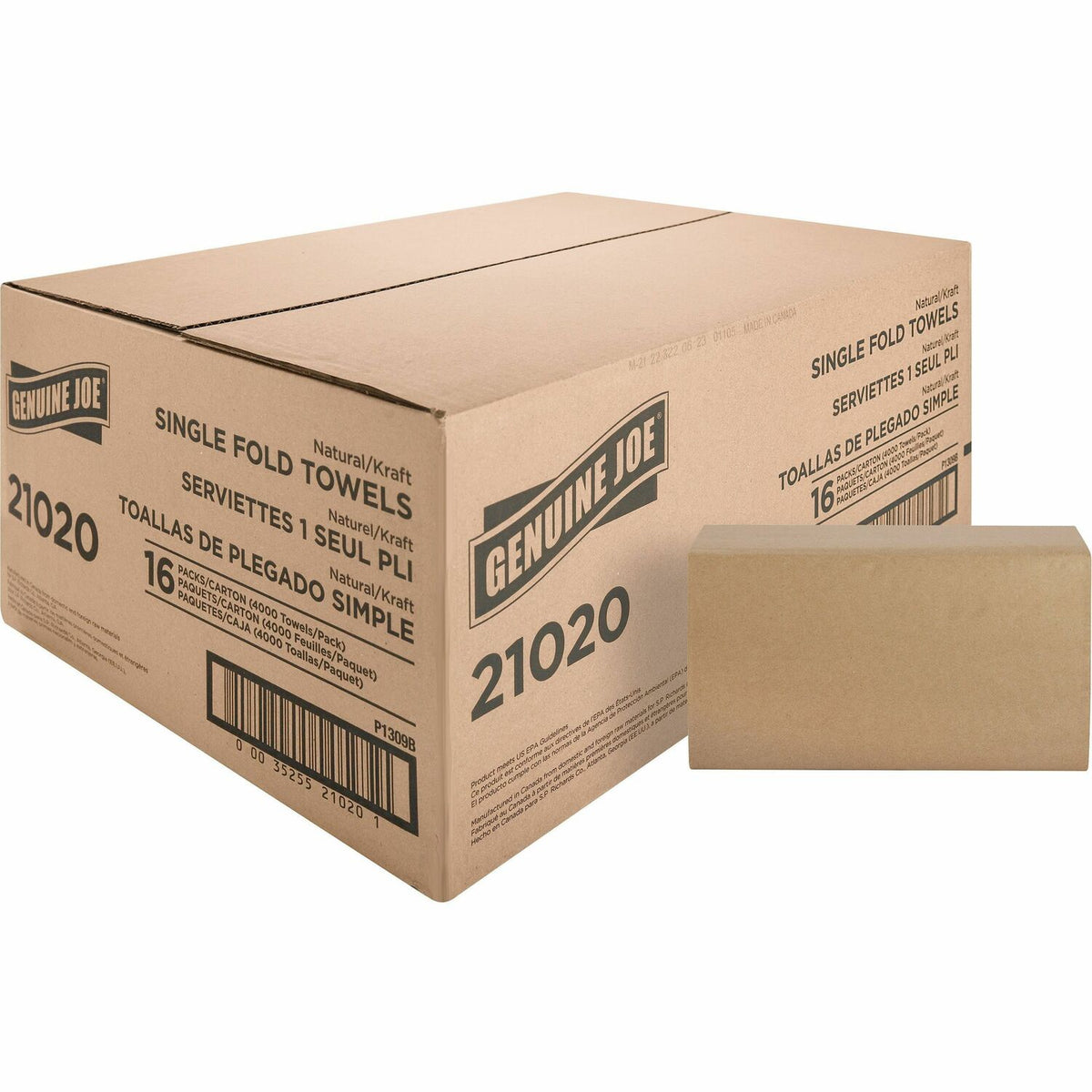 Genuine Joe Single-Fold Value Paper Towels (GJO21020)