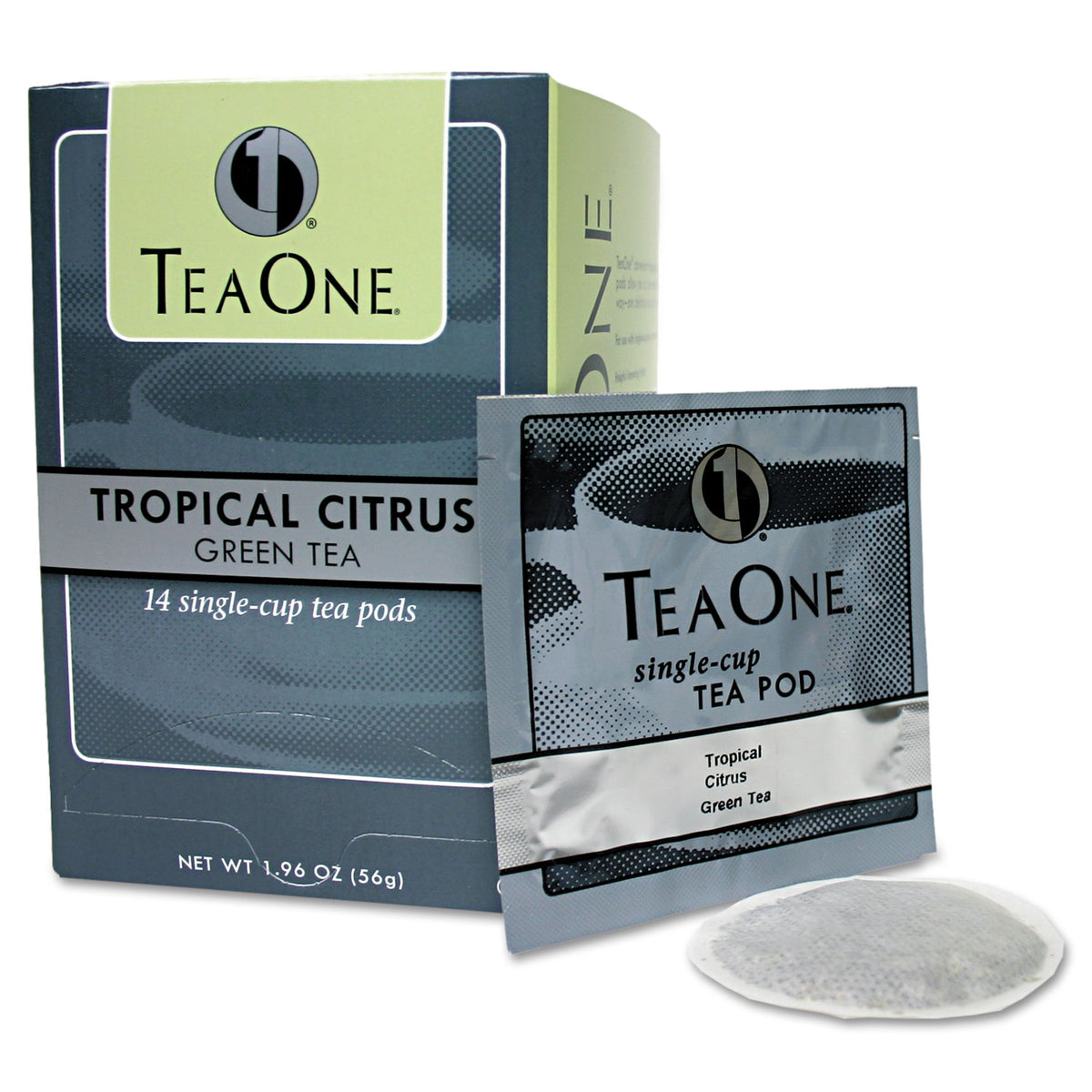Tea One Tea Pods, Tropical Citrus Green, 14/Box (JAV20700)
