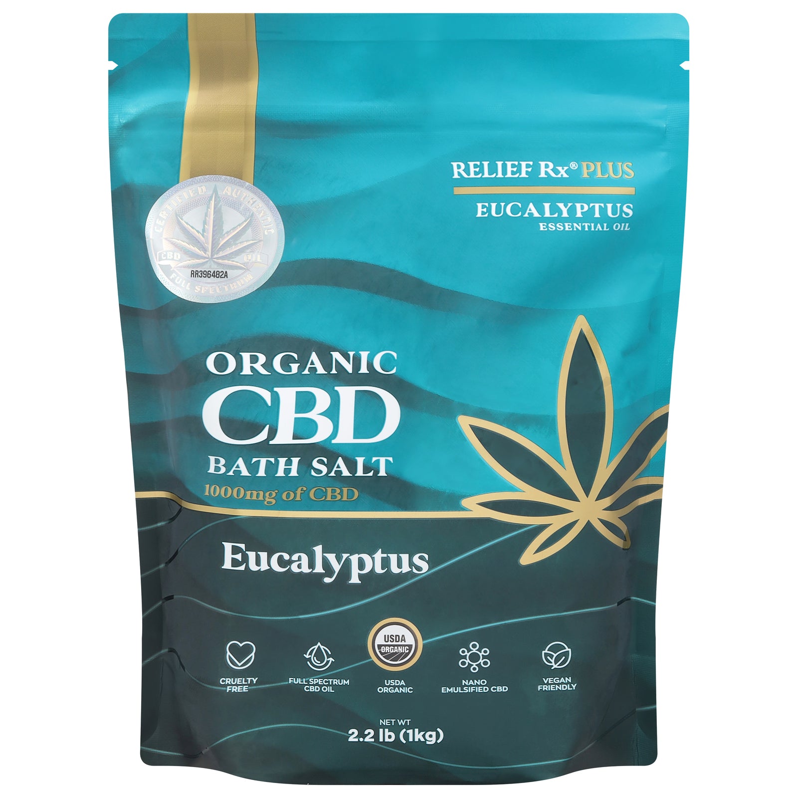 Relief Rx - Bath Salt Cbd Euclypt - 1 Each-2.2 Lb