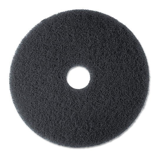 3M Low-Speed High Productivity Floor Pads 7300, 19" Diameter, Black, 5/Carton (MMM08277)
