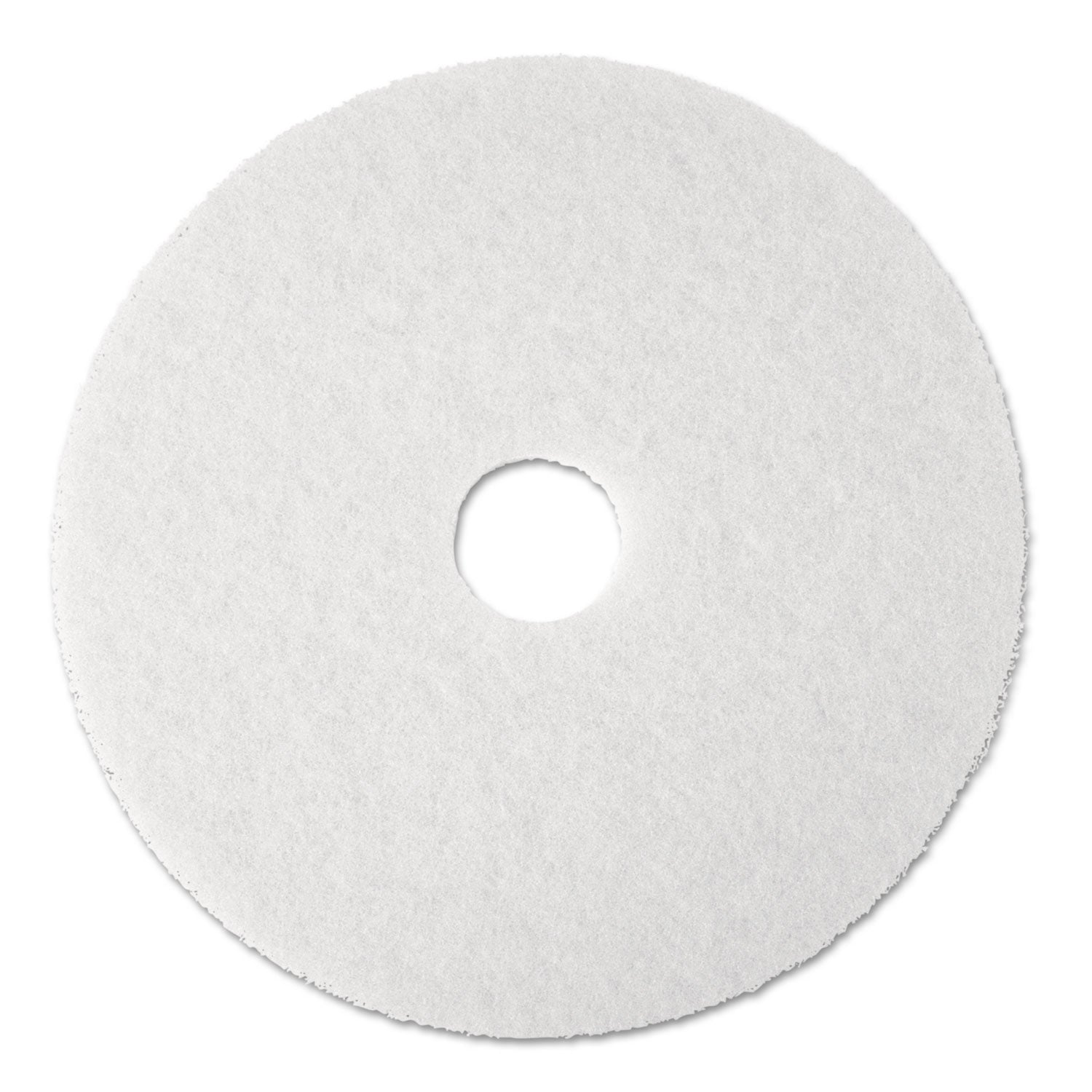 3M Low-Speed Super Polishing Floor Pads 4100, 13" Diameter, White, 5/Carton (MMM08477)