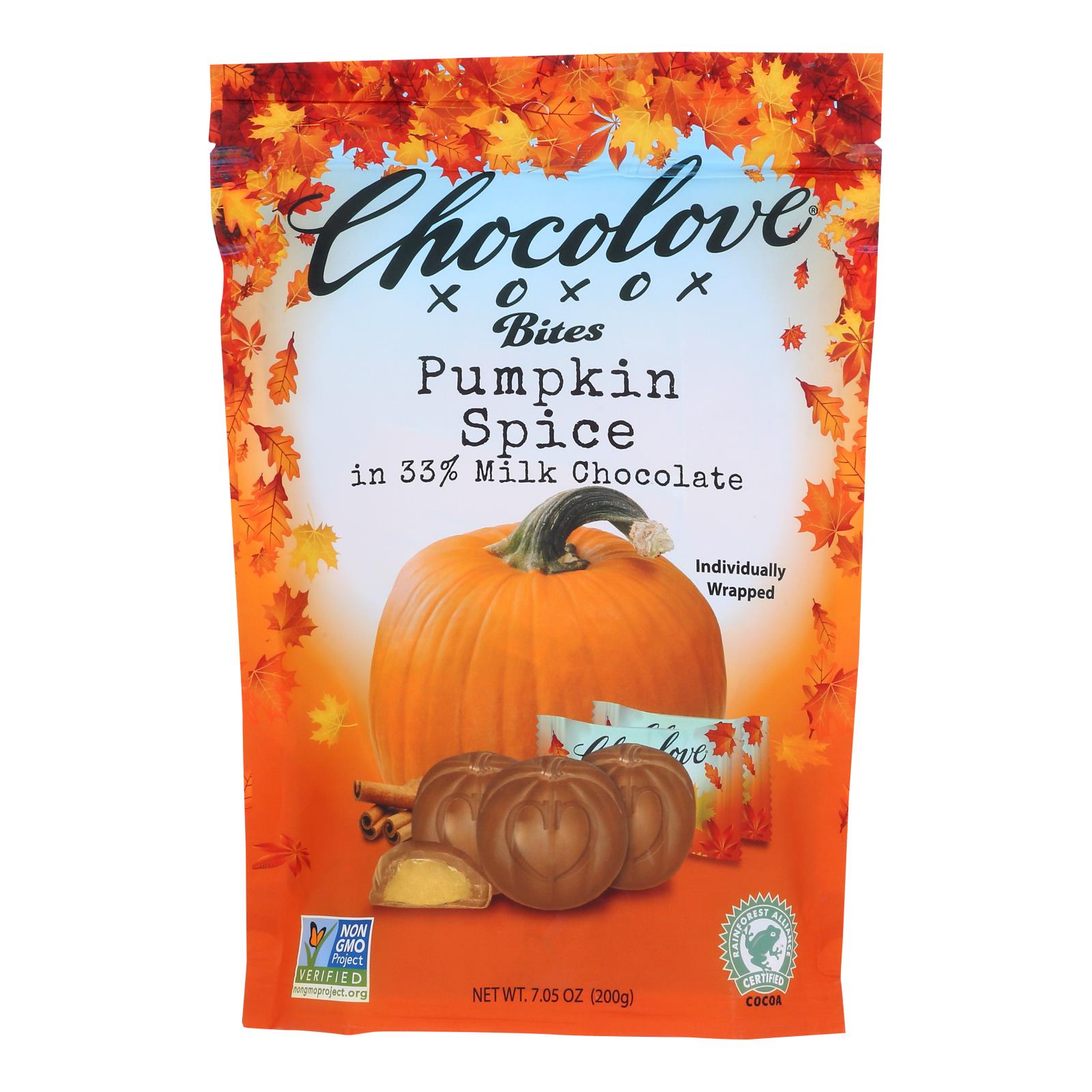 Chocolove Xoxox - Bites Milk Choc Pmpkn Spc - Cs Of 8-7.05 Oz